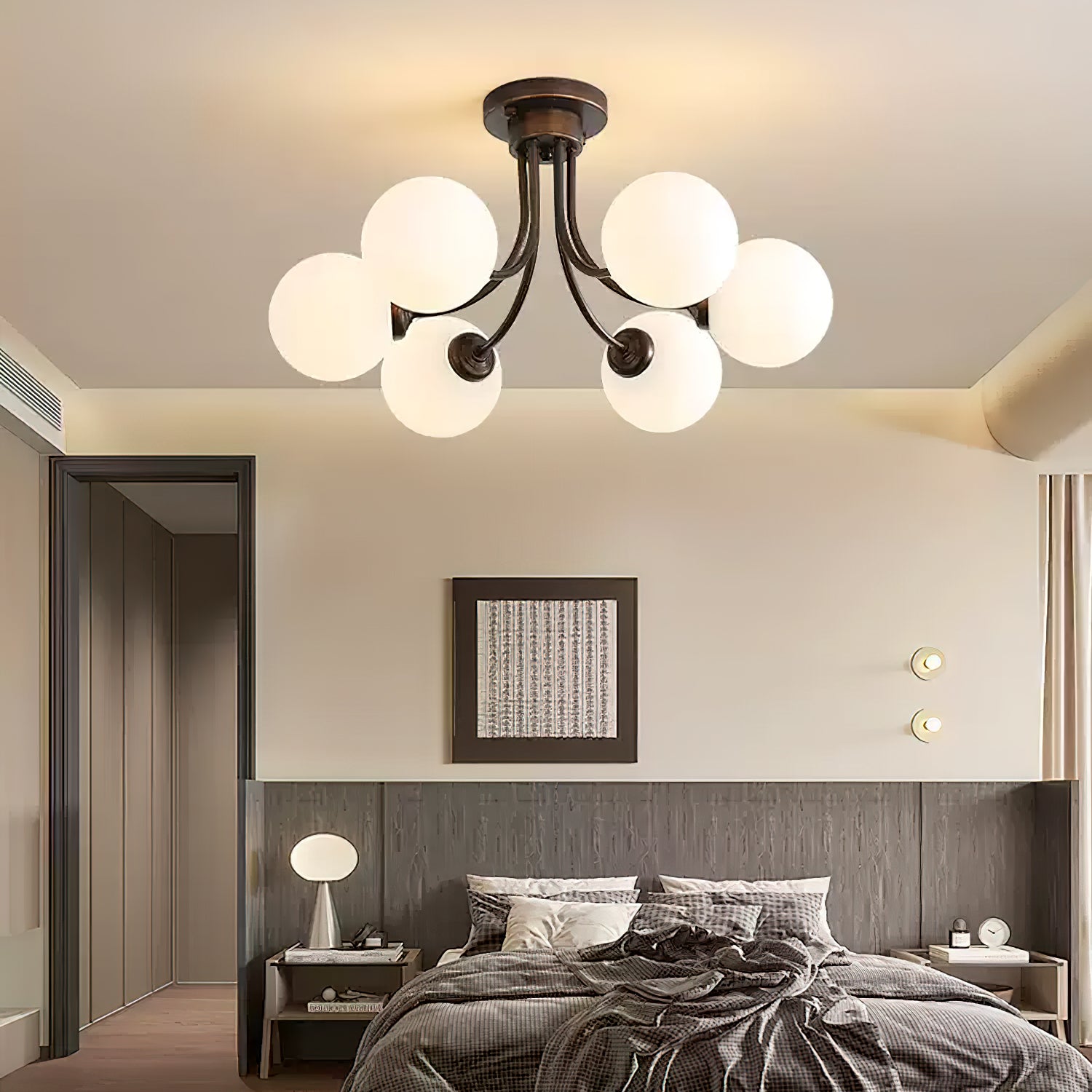 Modern Fairfax Bubble Ceiling Lamp - LED Flush Mount Lighting Fixture for Bedroom, Living Room & Dining Room - Stylish Home Decor with Soft Ambient Glow