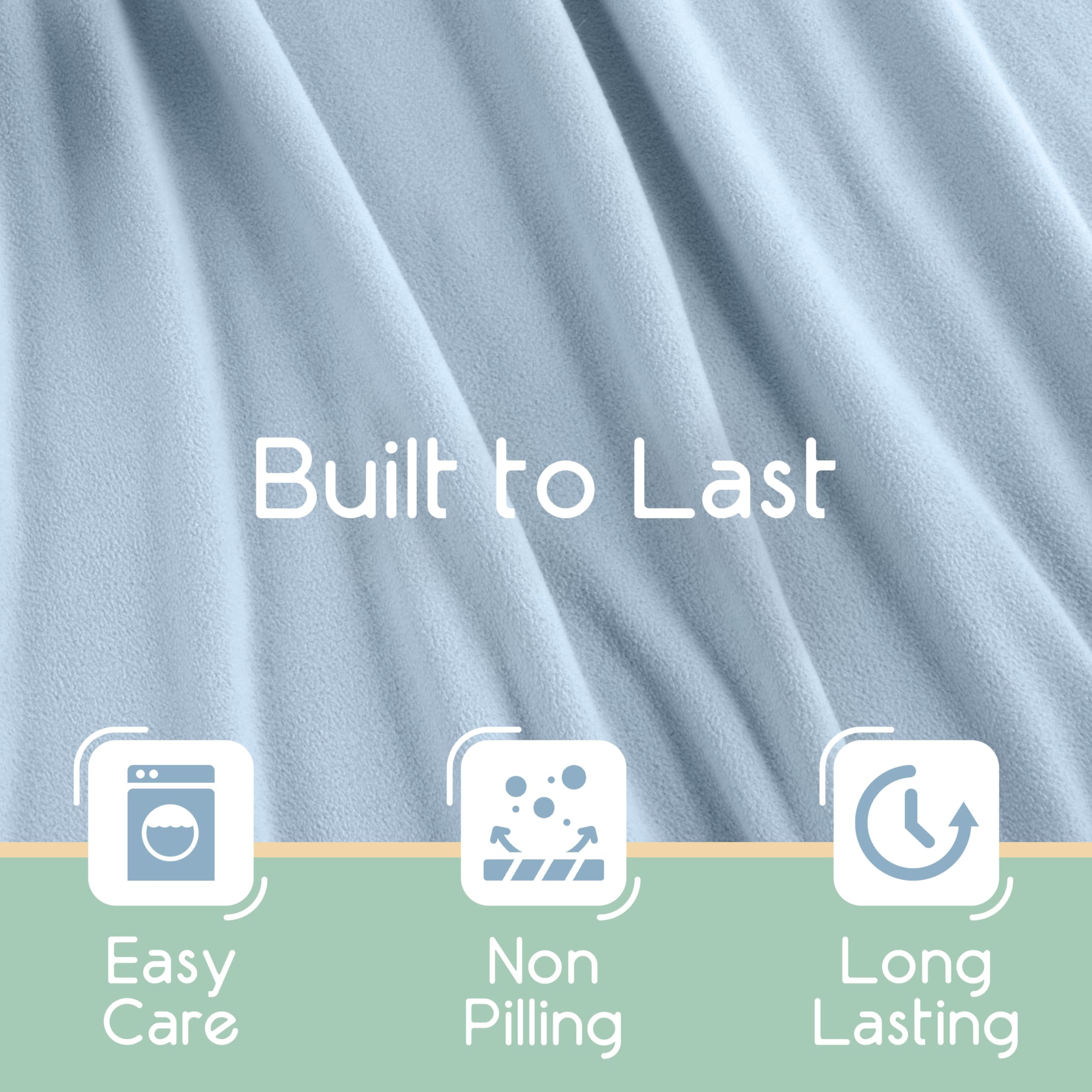 Premium Vellux King Size Microfleece Blanket - Ultra Soft All-Season Bed Blanket for Adults | Lightweight Plush Throw for Bed, Couch & Travel | Cozy Fleece Blanket for Home, Office & Camping | Pet-Friendly Blue Blanket