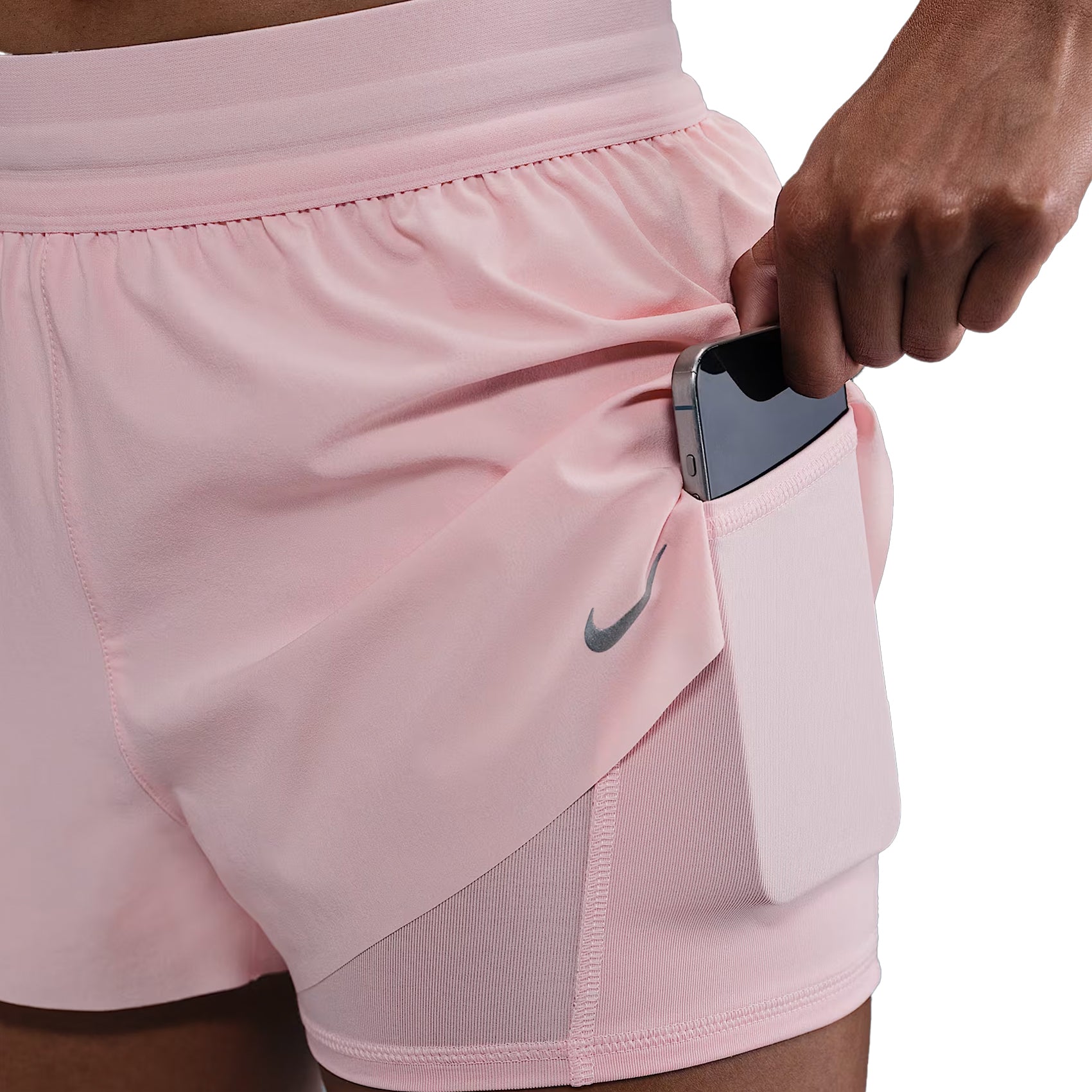 Nike Women's Swift Dri-FIT Mid Rise 2-in-1 Running Shorts - Breathable Quick-Dry Athletic Shorts for Running, Workouts & Gym Training