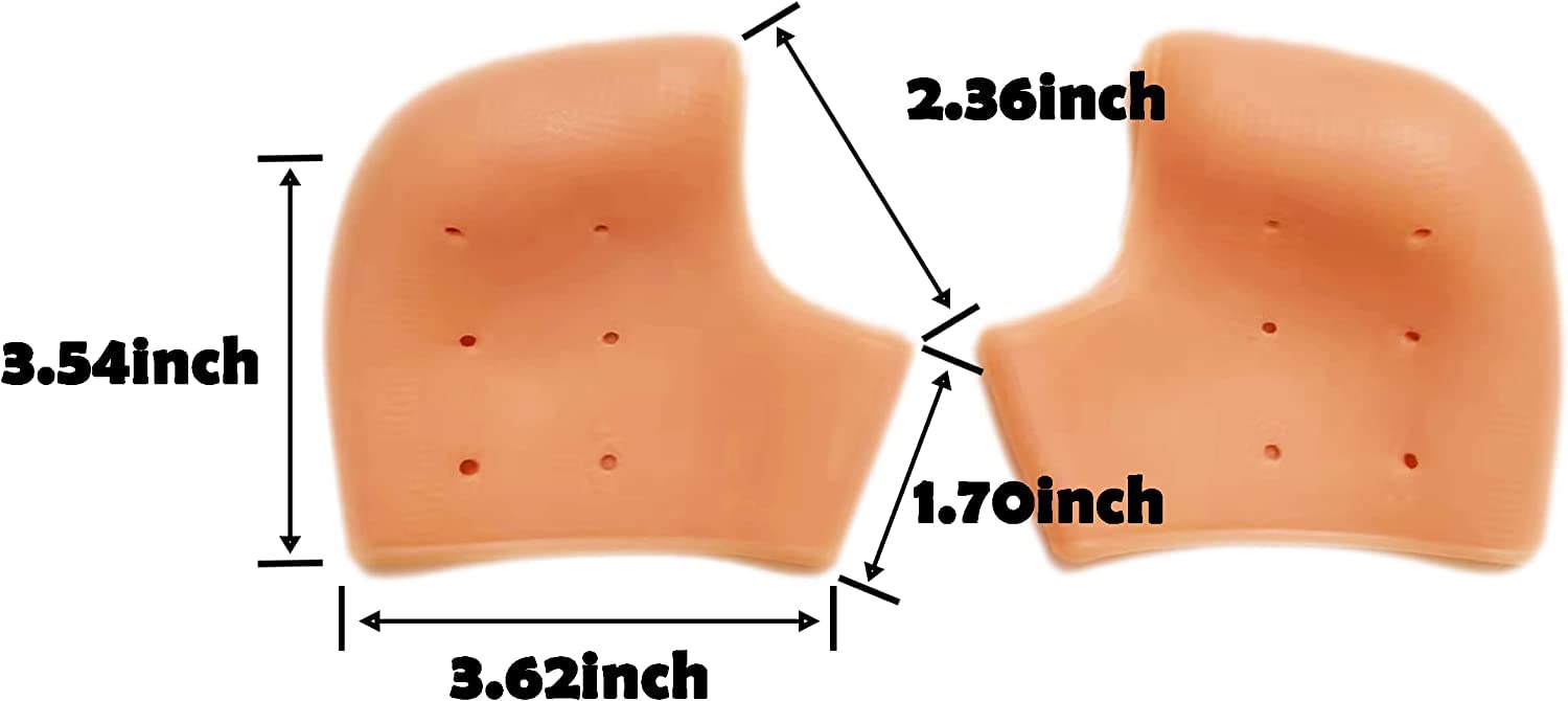 Ocer Heel Cups for Heel Pain Relief - Thick Silicone Heel Support Pads for Plantar Fasciitis, Bone Spurs & Cracked Heels - Comfortable Heel Protectors for Running, Walking & Standing All Day (2-Pack)