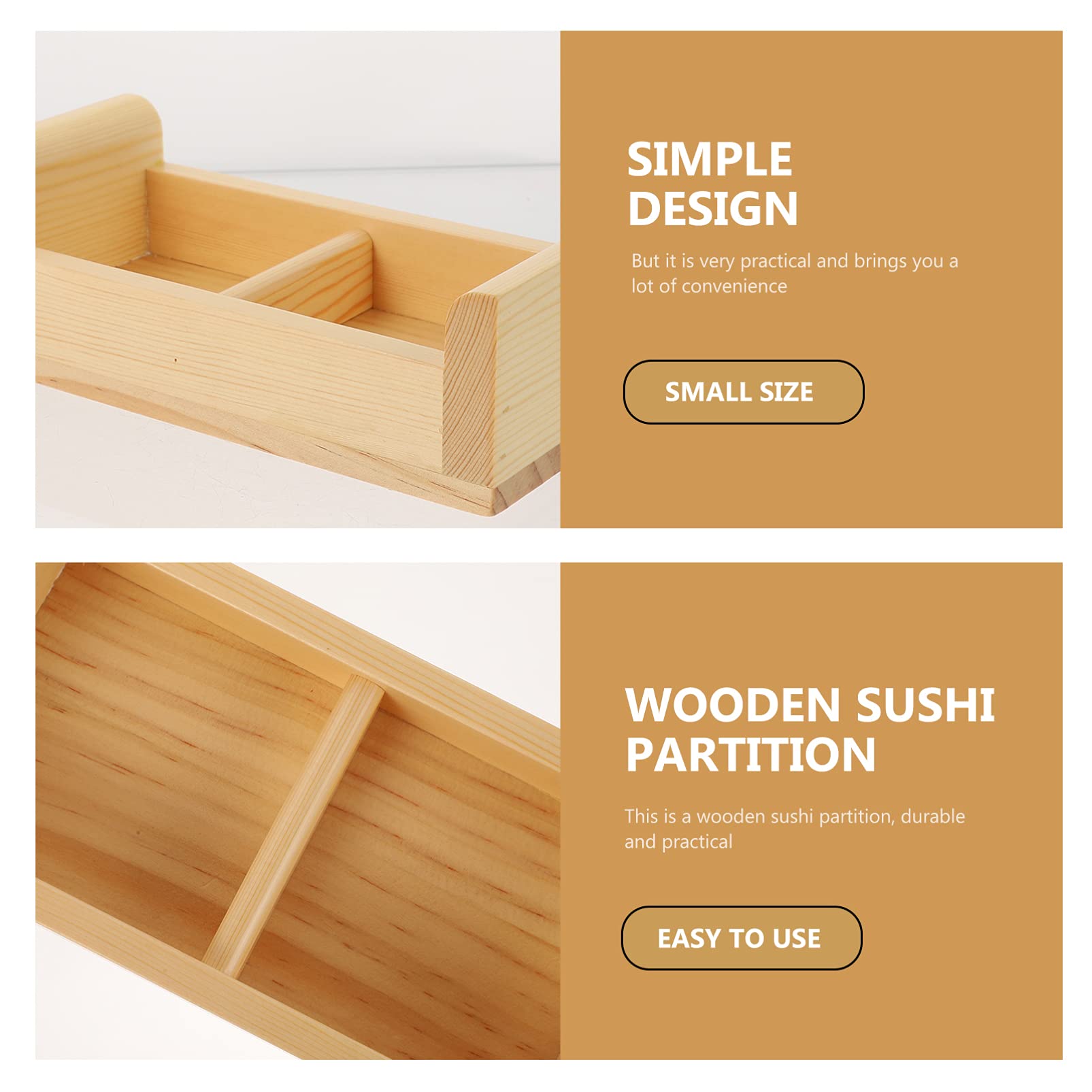 Wooden Sushi Serving Tray - Japanese Appetizer Plate for Fruits & Salad
