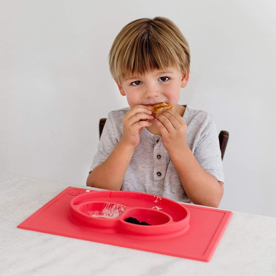 ezpz Happy Mat - Non-Slip Silicone Placemat for Toddlers | Perfect for Mess-Free Mealtime & Learning to Eat Independently | Ideal for High Chairs, Tables & Travel