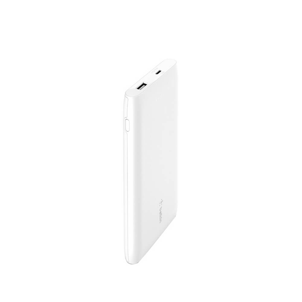 Belkin Pocket Power 18W USB C 10000mAh Portable Charger - Fast Charging Power Bank for iPhone, Samsung, iPad - Compact & Lightweight for Travel, Camping, Emergency Backup (White)