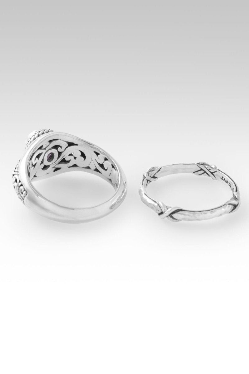 Assurance Ring II Set of 2™ - Elegant Tearose™ Mystic Topaz Rings for Women | Perfect Gift for Anniversary, Wedding & Special Occasions
