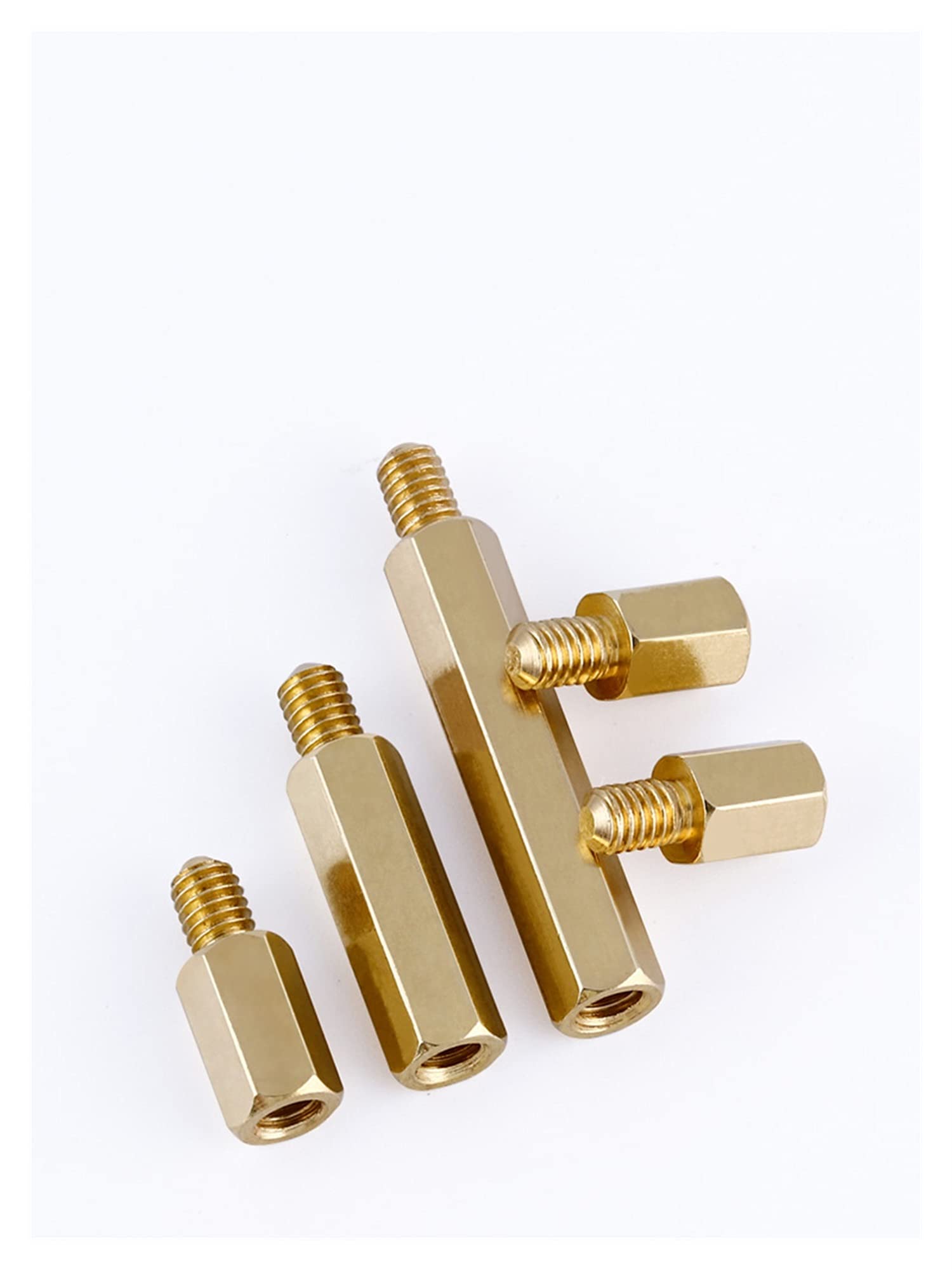 Hex Brass Standoffs M3 x 45mm (10pcs) - Female Male Threaded Spacers for PCB, Motherboard & Electronics - M3 Hexagonal Screw Pillars with 6mm Thread - Perfect for Computer Builds, DIY Projects & Electronic Repairs