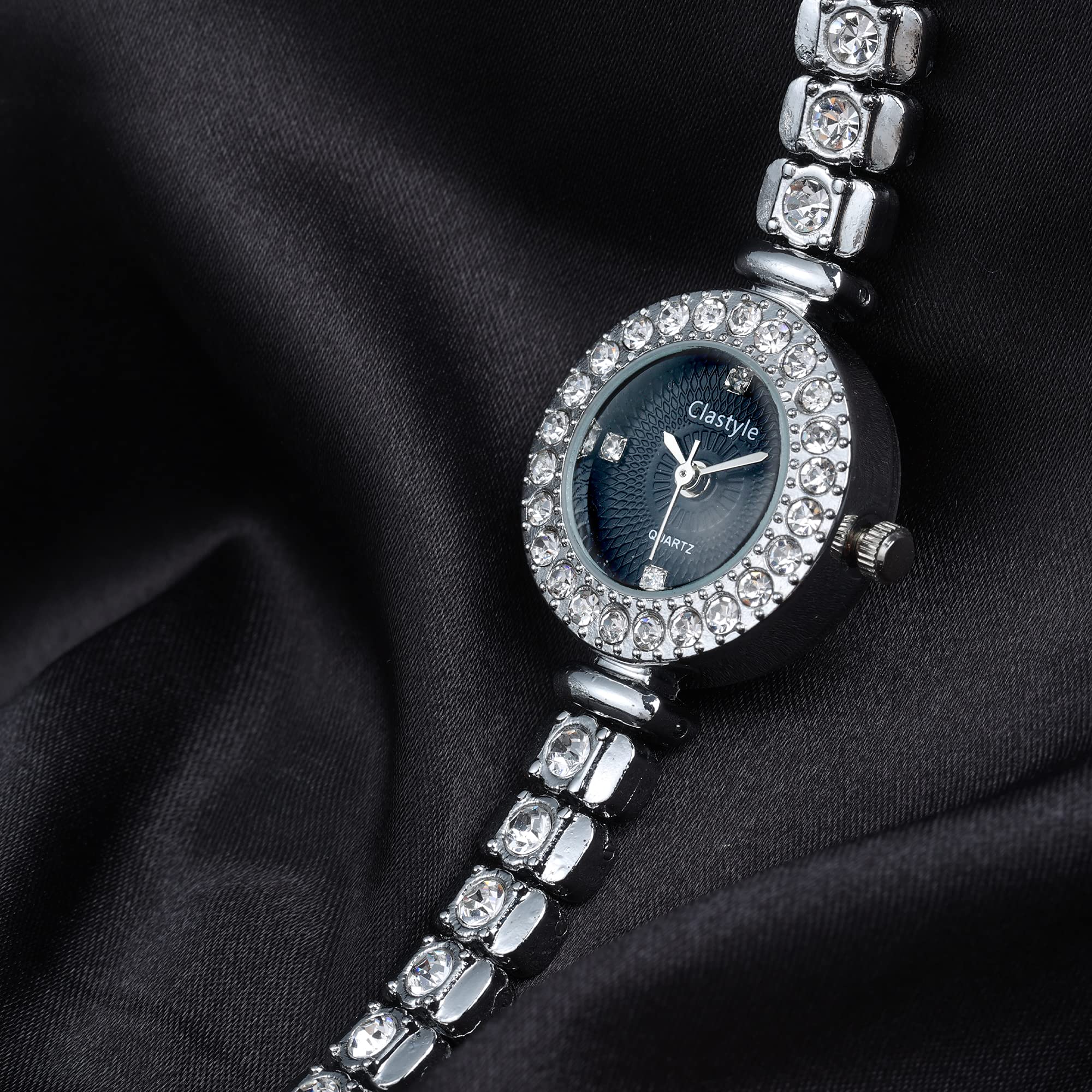 Elegant Rhinestone Iced Out Watch & Mother of Pearl Bracelet Set for Women - Perfect for Parties, Weddings & Special Occasions