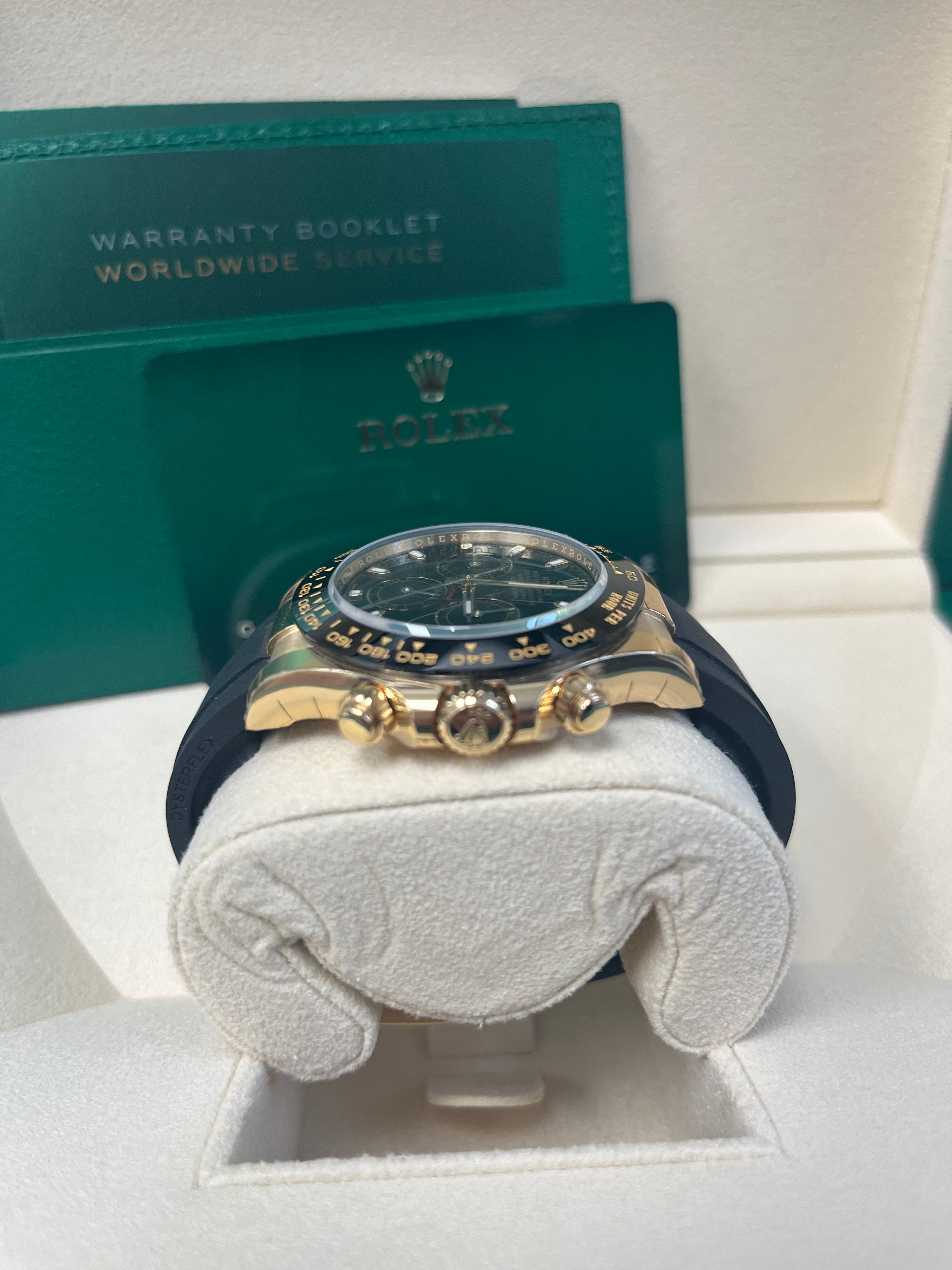 Rolex Daytona 40mm Yellow Gold Men's Watch - Black Index Dial & Oysterflex Strap 116518LN | Luxury Sports Chronograph for Racing Enthusiasts & Collectors