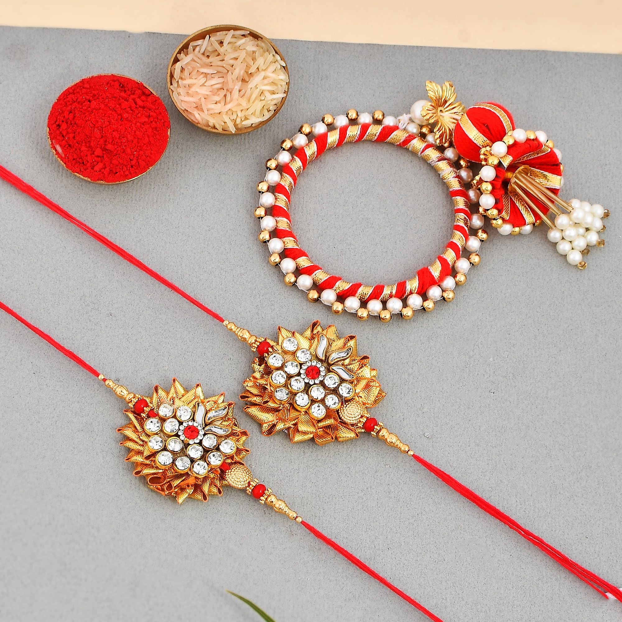 Premium Ascension Lumba Rakhi Set for Brother & Sister-in-Law - Designer Rakhi with Chuda Kada & 'You Are My Hero' Fridge Magnet Gift Set - Perfect for Raksha Bandhan Celebrations & Sibling Bonding Moments
