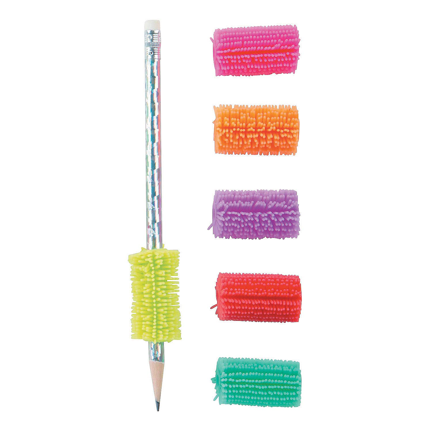 Fun Express KUSHY Squishy Pencil Grips - 100-Piece Soft Ergonomic Writing Aid for Kids - Perfect for Classroom, Homework & Handwriting Practice