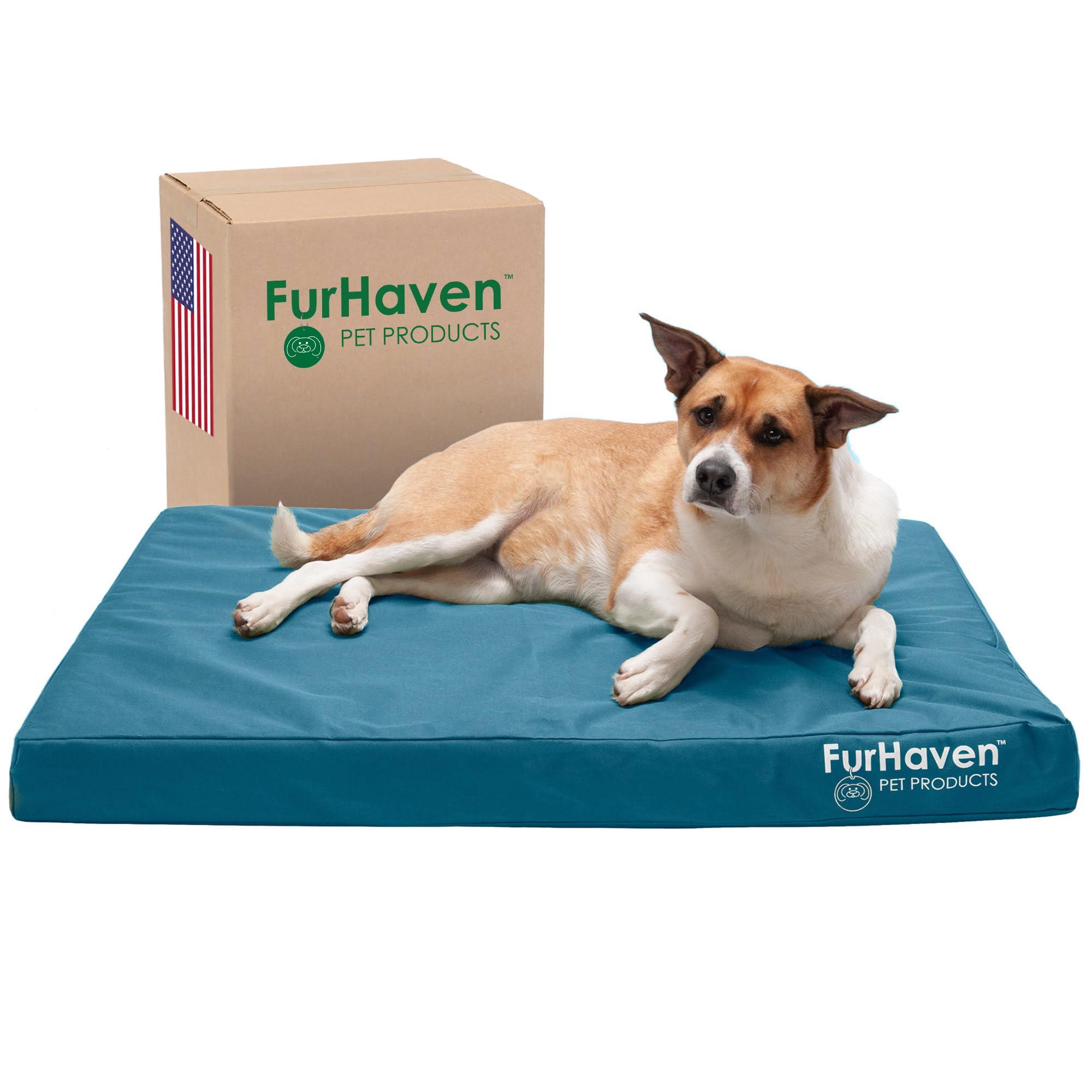 Furhaven Cooling Gel Dog Bed for Large Dogs, Water-Resistant & Washable - Indoor/Outdoor Use