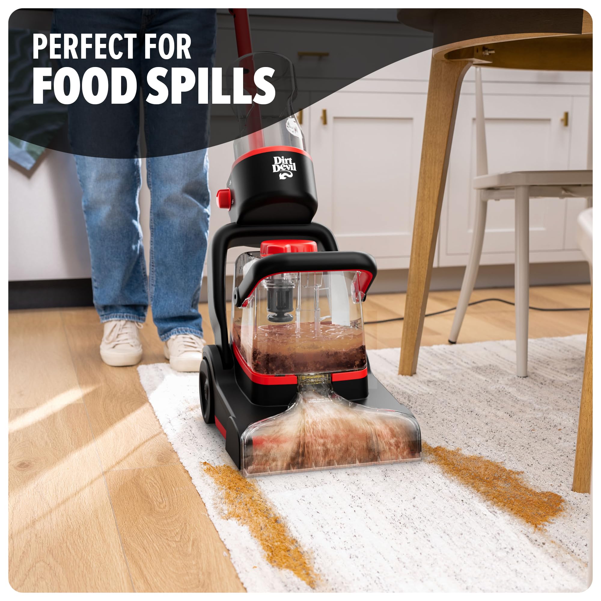 Dirt Devil Full-Size Carpet Cleaner Machine - Powerful Deep Cleaning for Carpets & Upholstery with 2 Modes | Includes Carpet Cleaner Solution | Perfect for Home, Office & Pet Stain Removal