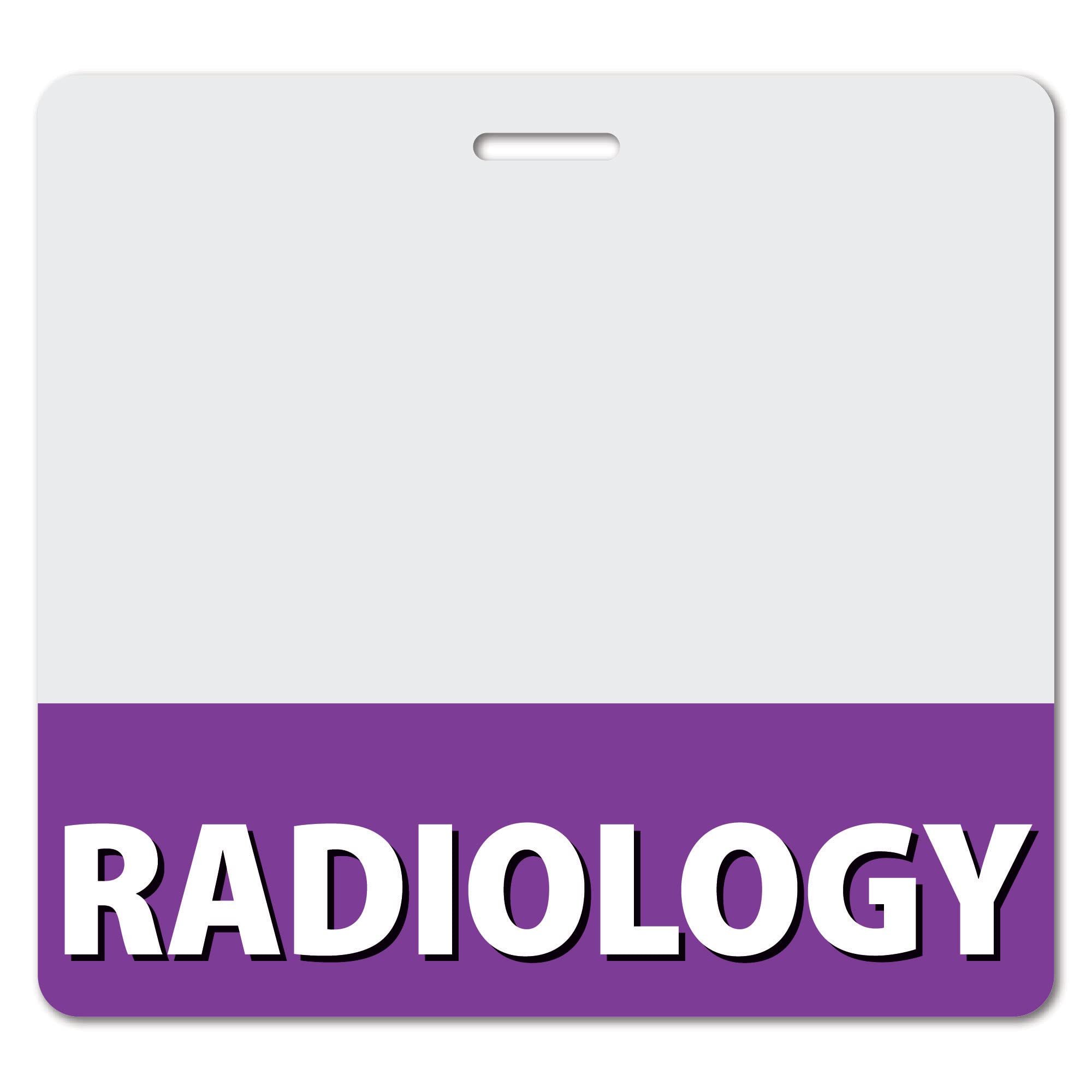 100 Pack Heavy Duty Purple Radiology ID Badge Holders - Spill & Tear Proof, 2-Sided USA Printed Role Identifier Cards - Perfect for Hospitals, Clinics & Healthcare Professionals