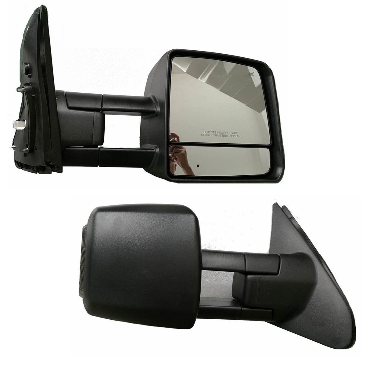 BOERLKY Aveland Heated Power Towing Mirrors with Turn Signal Lights for 2007-2018 Toyota Tundra - 1 Pair Set for Enhanced Visibility & Safety in Winter Towing