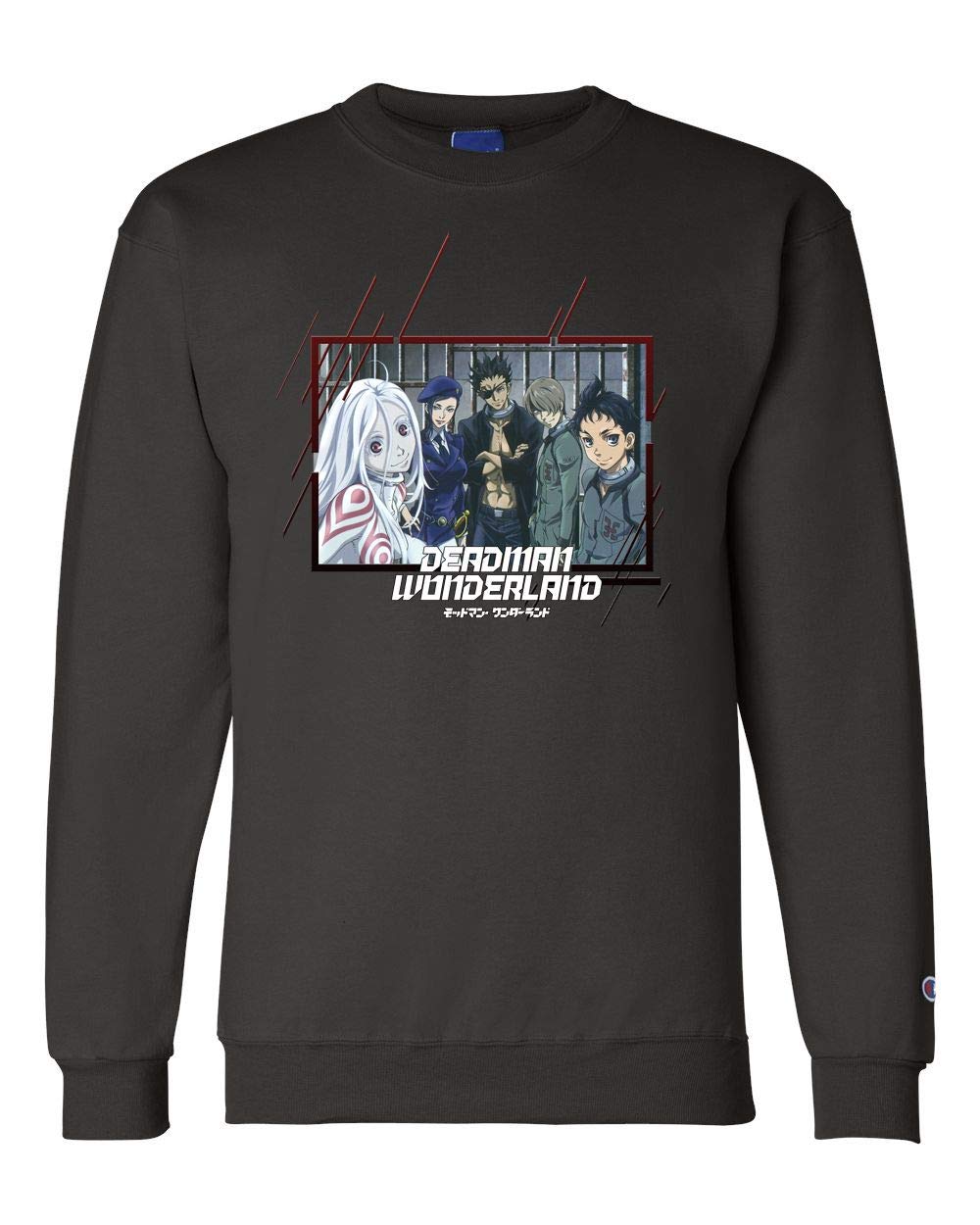Deadman Wonderland Anime Unisex Champion Crewneck Sweatshirt | Official Licensed Merch | Comfortable Cotton Pullover for Men & Women | Perfect for Cosplay, Anime Conventions & Casual Wear