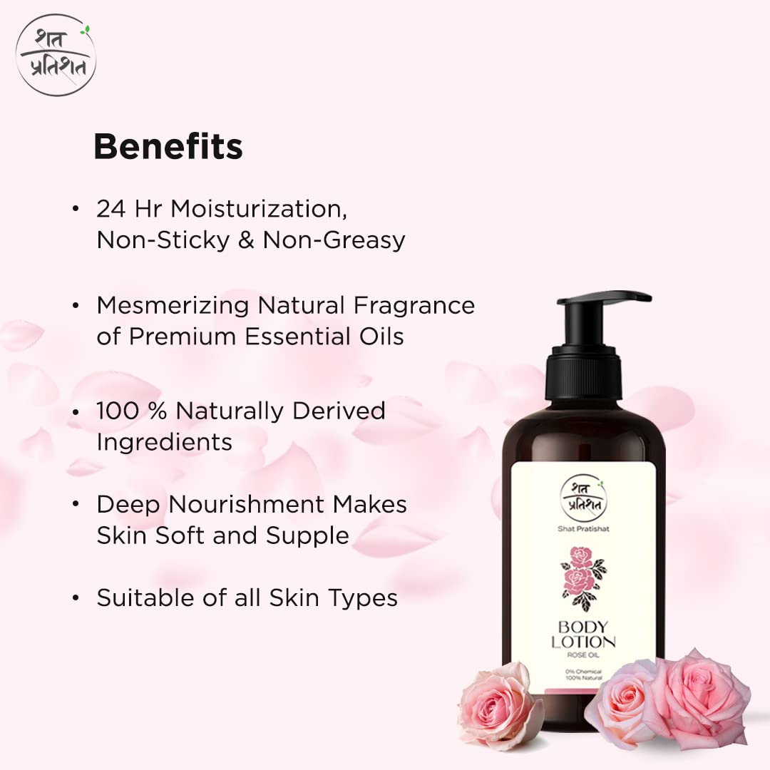 Natural Body Moisturizing Lotion with Rose & Vetiver Essential Oil | Chemical-Free, Hydrating Dry Skin Care | Suitable for All Skin Types | 200ml | Perfect for Daily Hydration & Nighttime Skin Repair