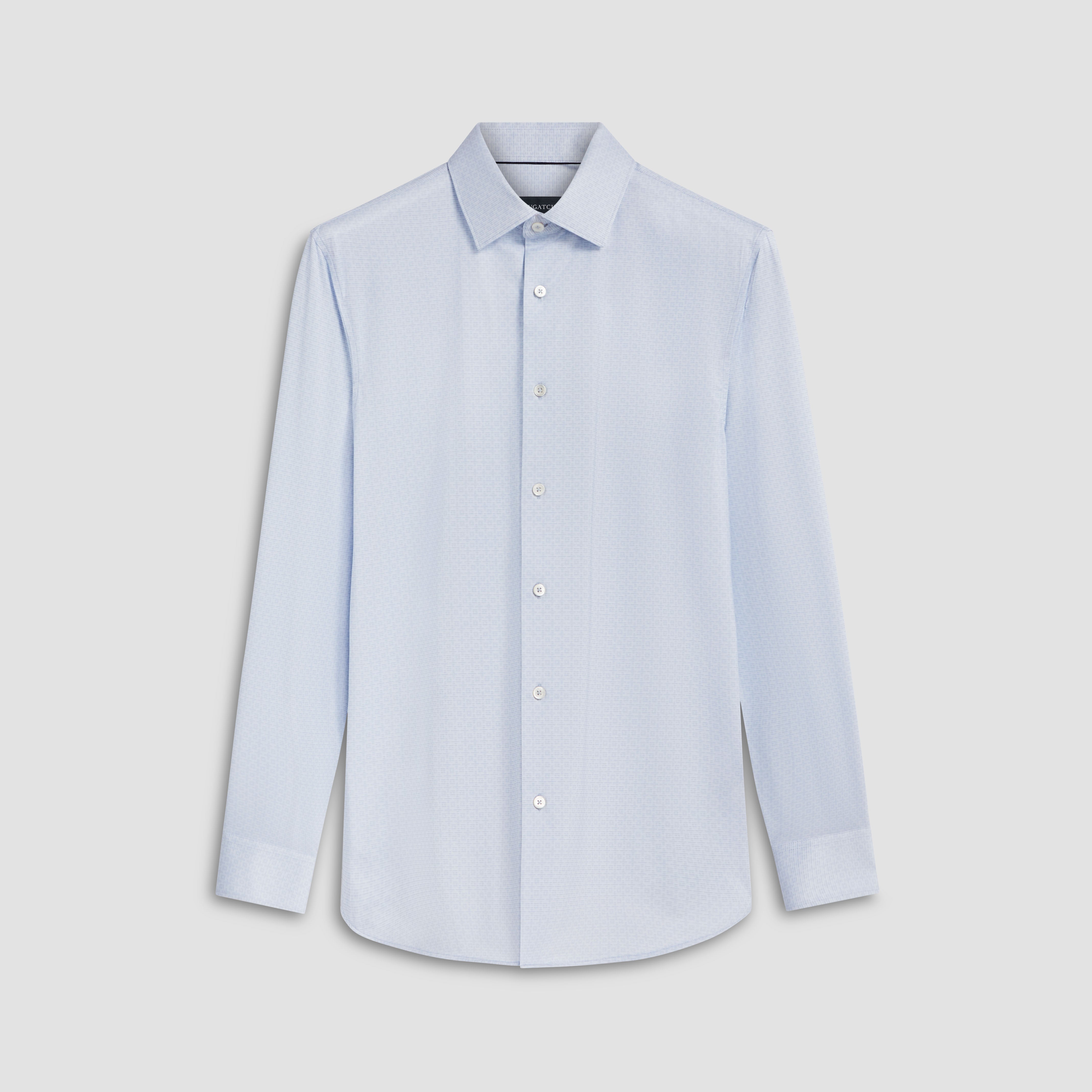 James Geometric Jacquard Print Cotton Shirt for Men - Stylish Casual Button Down Shirt for Office, Party & Date Night Outfits