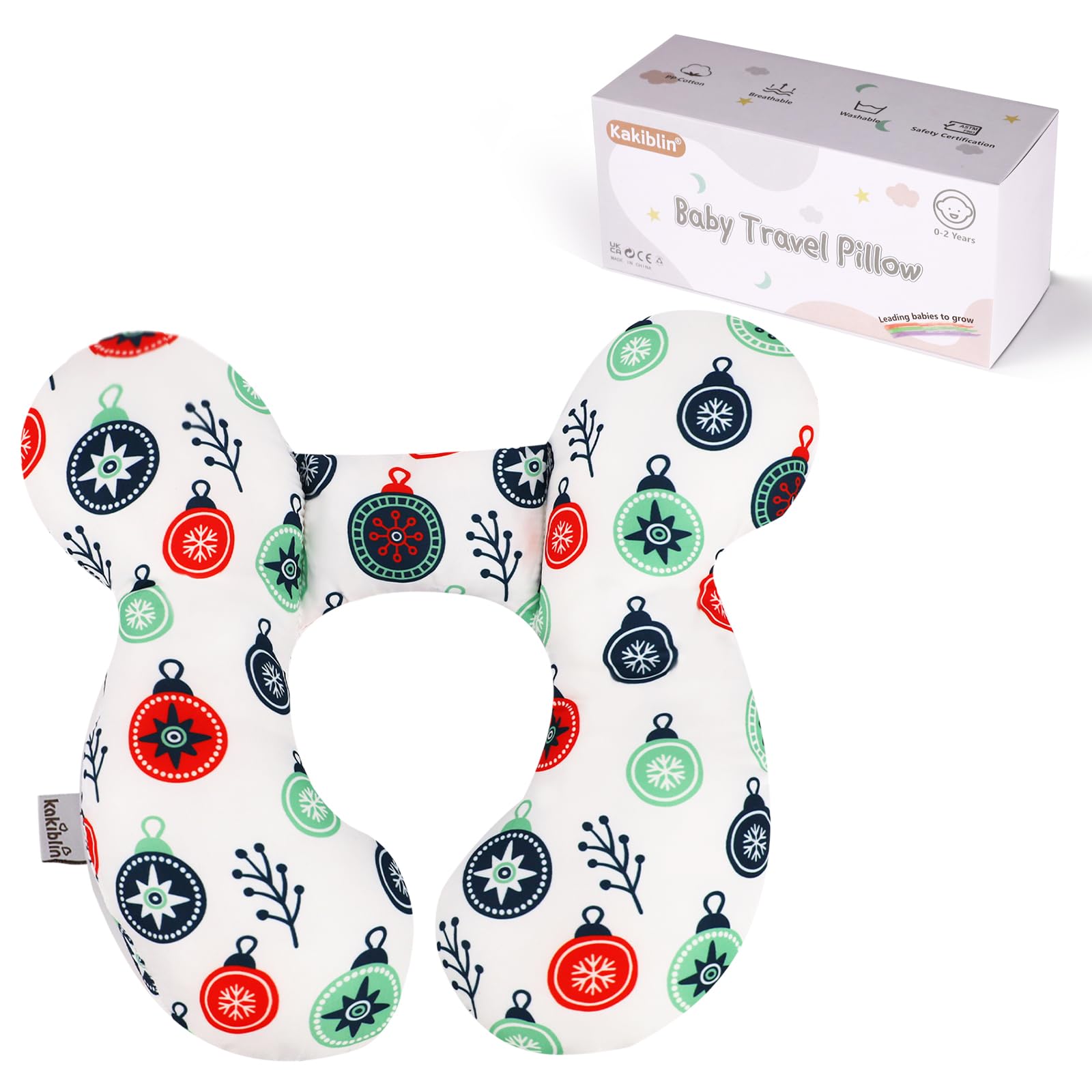 KAKIBLIN Upgraded Baby Travel Pillow for Head and Neck Support - Soft Infant Neck Pillow for Car Seat, Stroller, Airplane & Stroller - Perfect for Newborns & Toddlers on Road Trips & Flights
