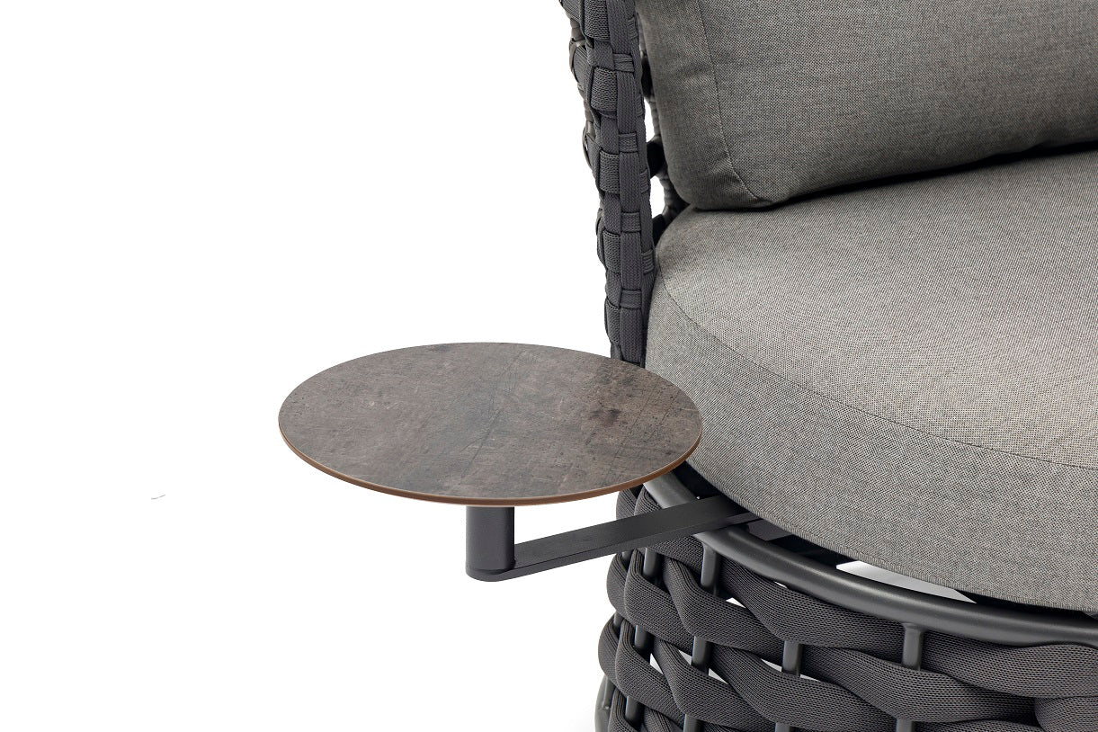 Noble Couture Jardin Outdoor Side Table in Anthracite - Perfect for Patio, Garden, and Poolside Decor