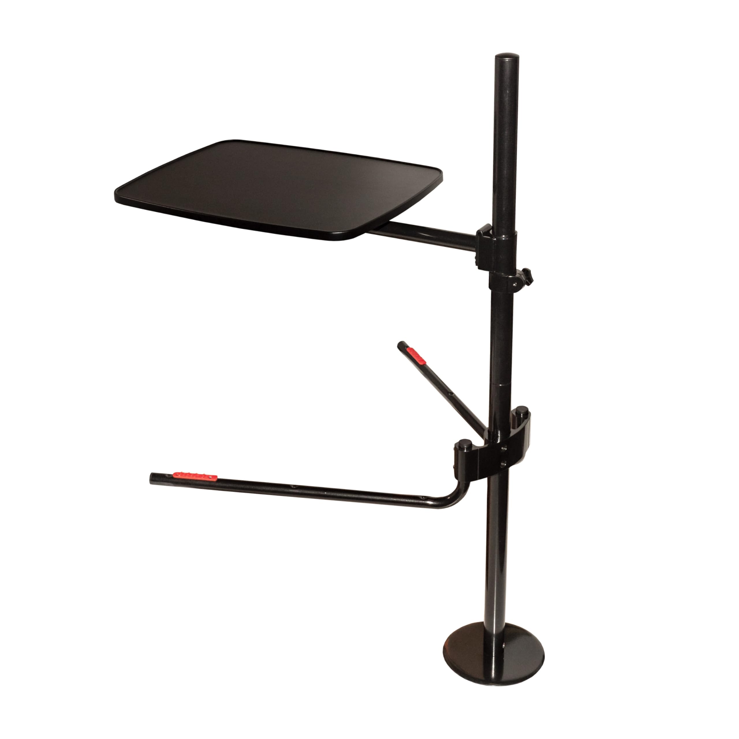 Adjustable Overbed Table with 360° Swivel Tray - Universal Medical Lap Desk, Large Bedside Tray & Laptop Stand for Home, Hospital, or Office Use - Black