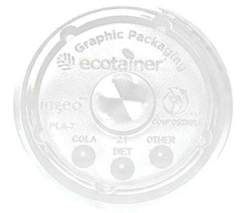 1000 Pack Clear Cold Cup Flat Lids - Compatible with 9-20 oz Responsible Products Cold Cups | Perfect for Iced Coffee, Bubble Tea, and Smoothies | BPA-Free Plastic Drink Lids
