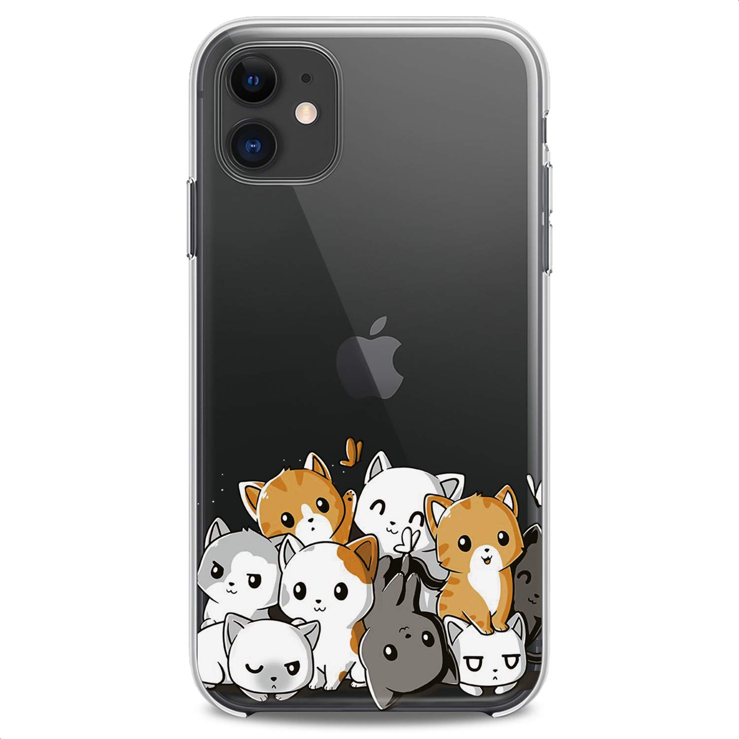 Premium TPU Phone Case for iPhone 16/15/14/13/12/11 Pro Max/Plus/Mini/XS/XR/X/8/7/6/5/SE - Cute Kawaii Cat Design with Slim Flexible Silicone Protection | Perfect for Kids, Teens & Animal Lovers - School, Work & Everyday Use