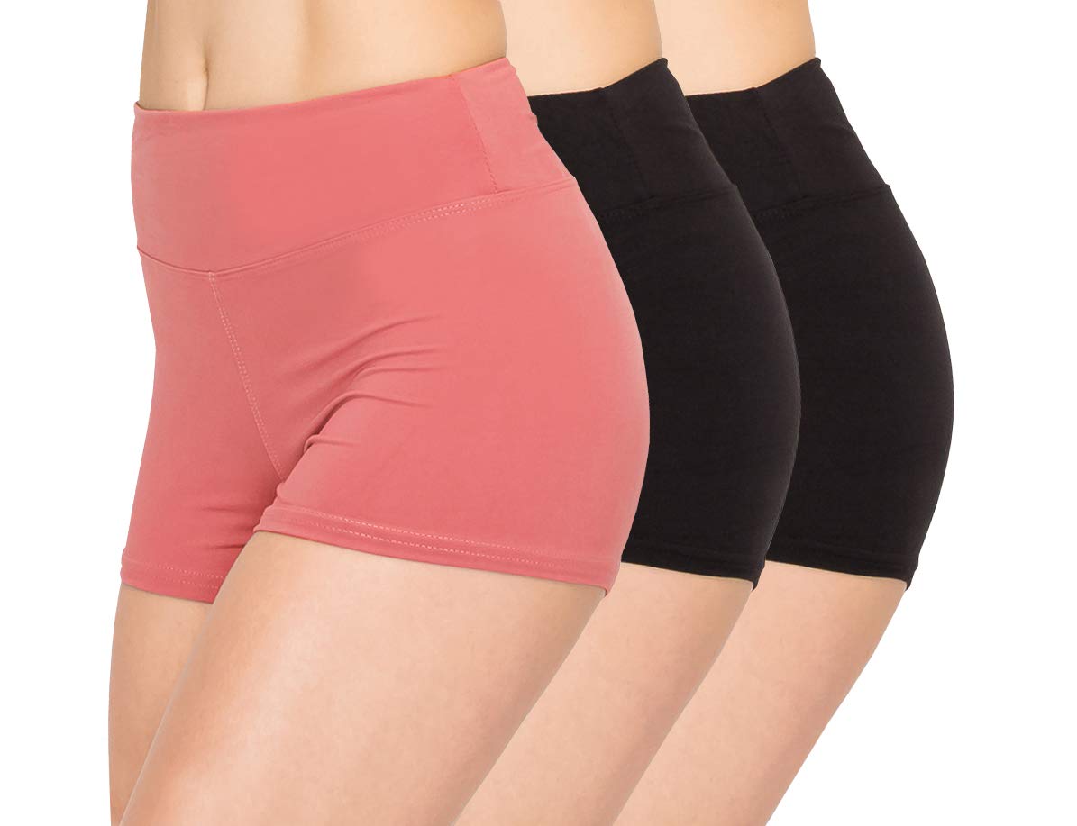 ALWAYS 3 Pack Women's Yoga Shorts - Ultra Soft Stretchy Workout Shorts for Yoga, Pilates & Lounge | Comfortable Sleepwear & Activewear