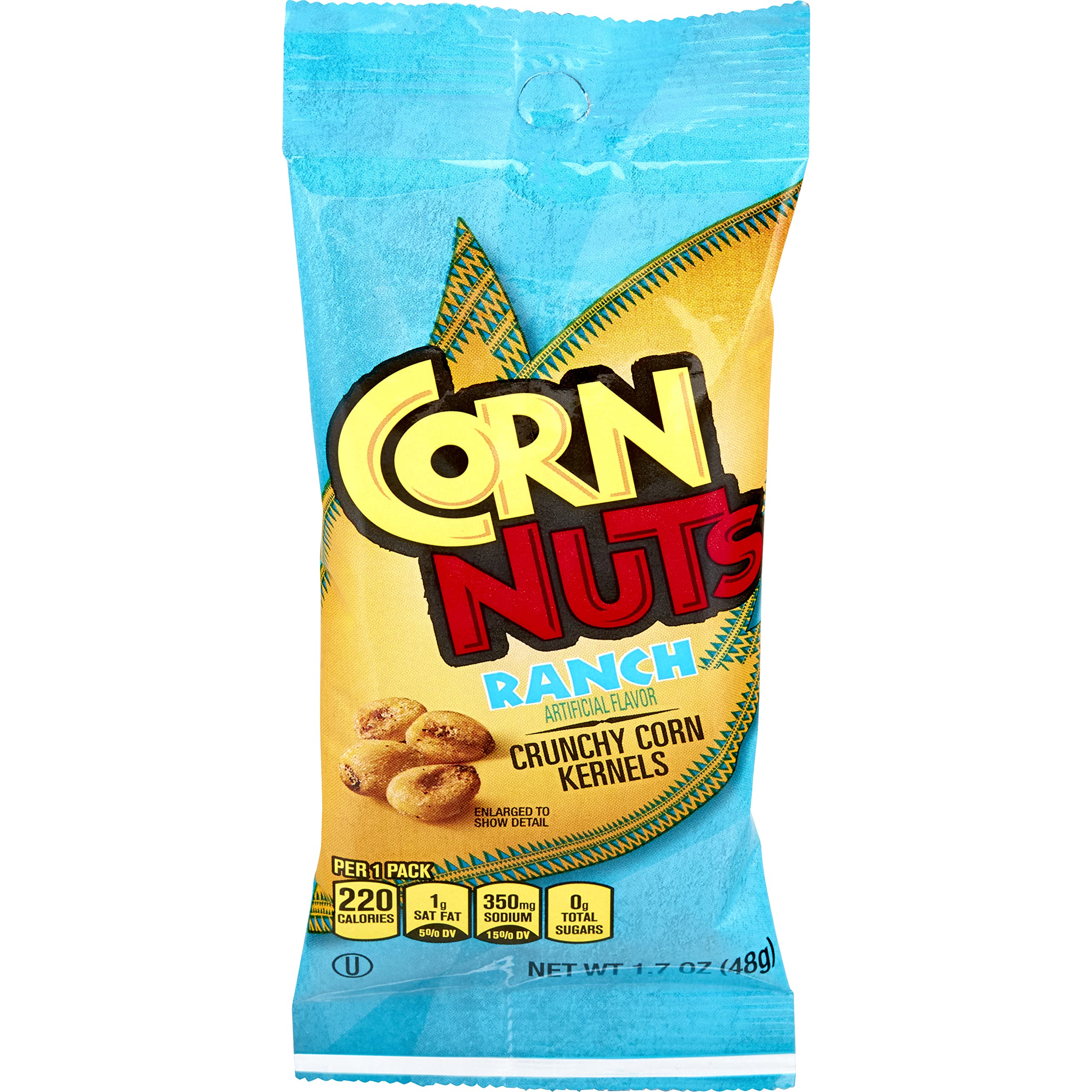 Crunchy Ranch Flavored Corn Nuts Snacks - 1.7oz Pack of 18 - Delicious Roasted Corn Kernels for Adults - Perfect for Parties, Road Trips & Office Snacking