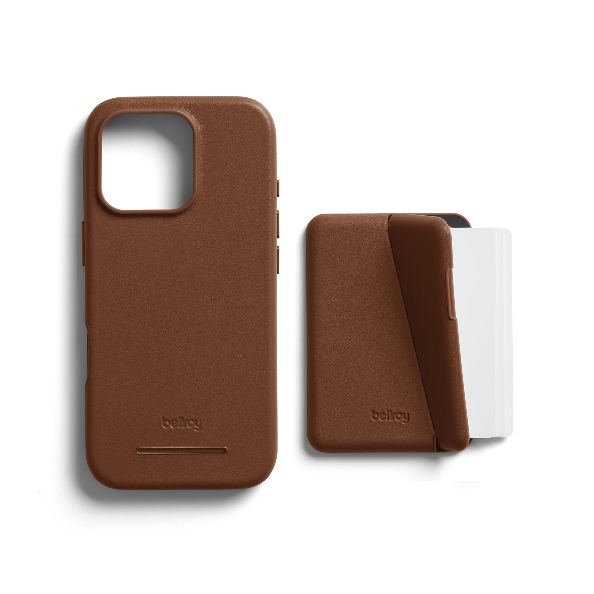 Bellroy Mod Slim Leather Phone Case with Wallet for iPhone 16 Pro | RFID Blocking | Premium Sienna Leather | Perfect for Everyday Carry & Travel Accessories