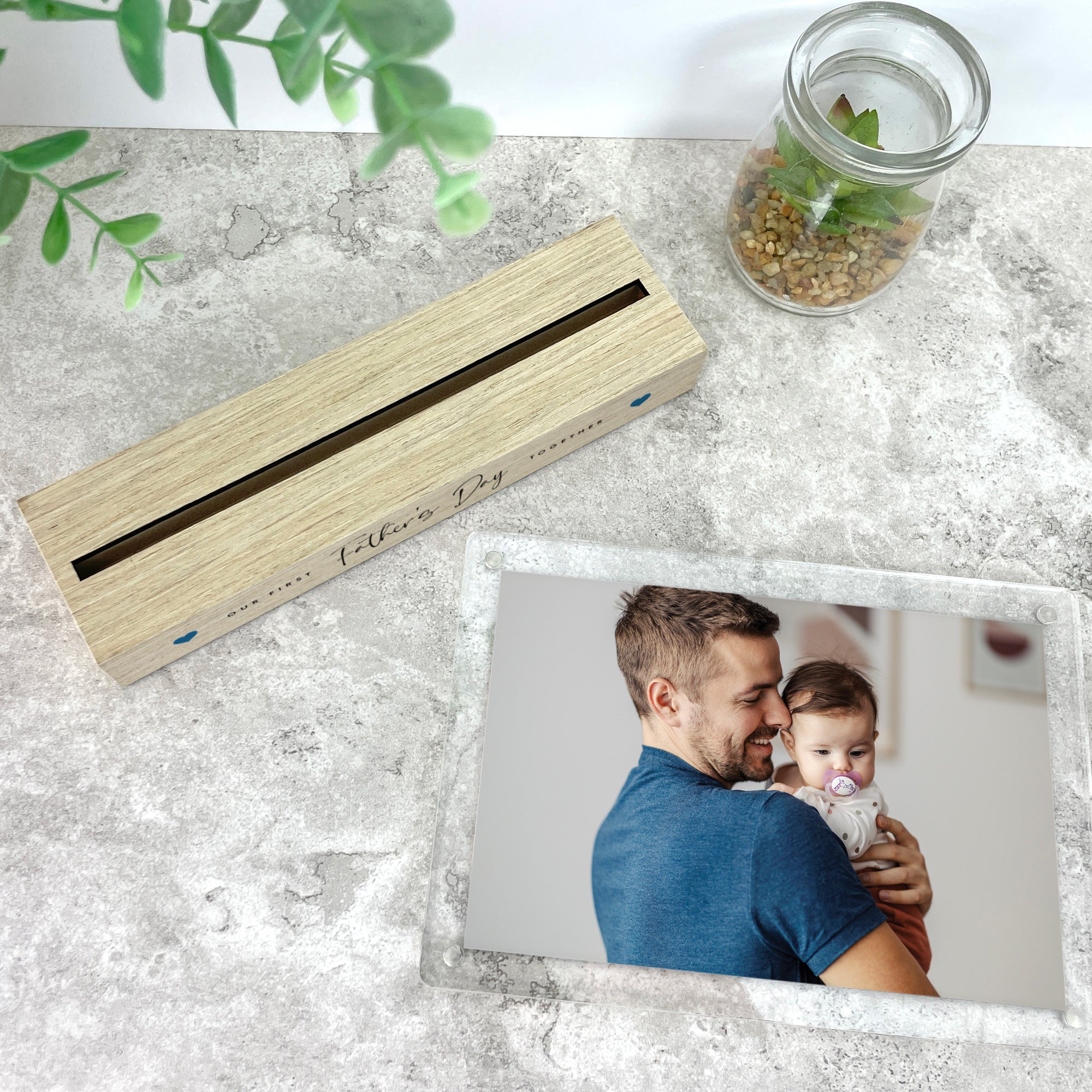 Personalized 'Our First...' Wooden Base 6x4 Photo Frame - Perfect for Anniversaries, Weddings & Baby's First Photos - Home Decor Gift Idea