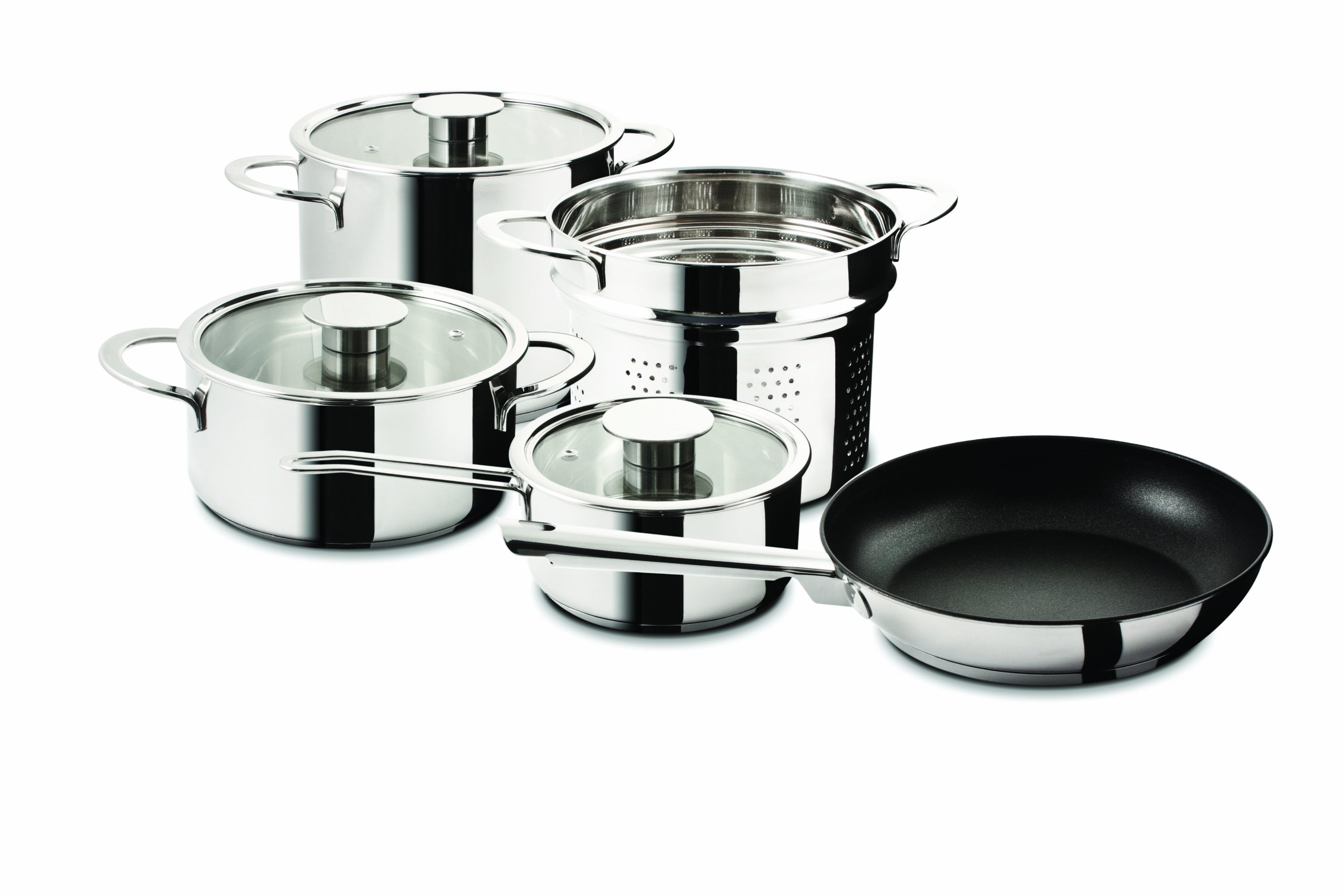 MEPRA 30150004 4-Piece Nonstick Cookware Set - Silver Stainless Steel Pots and Pans for Everyday Cooking | Perfect for Frying, Boiling & Sauteing | Home Kitchen Essentials