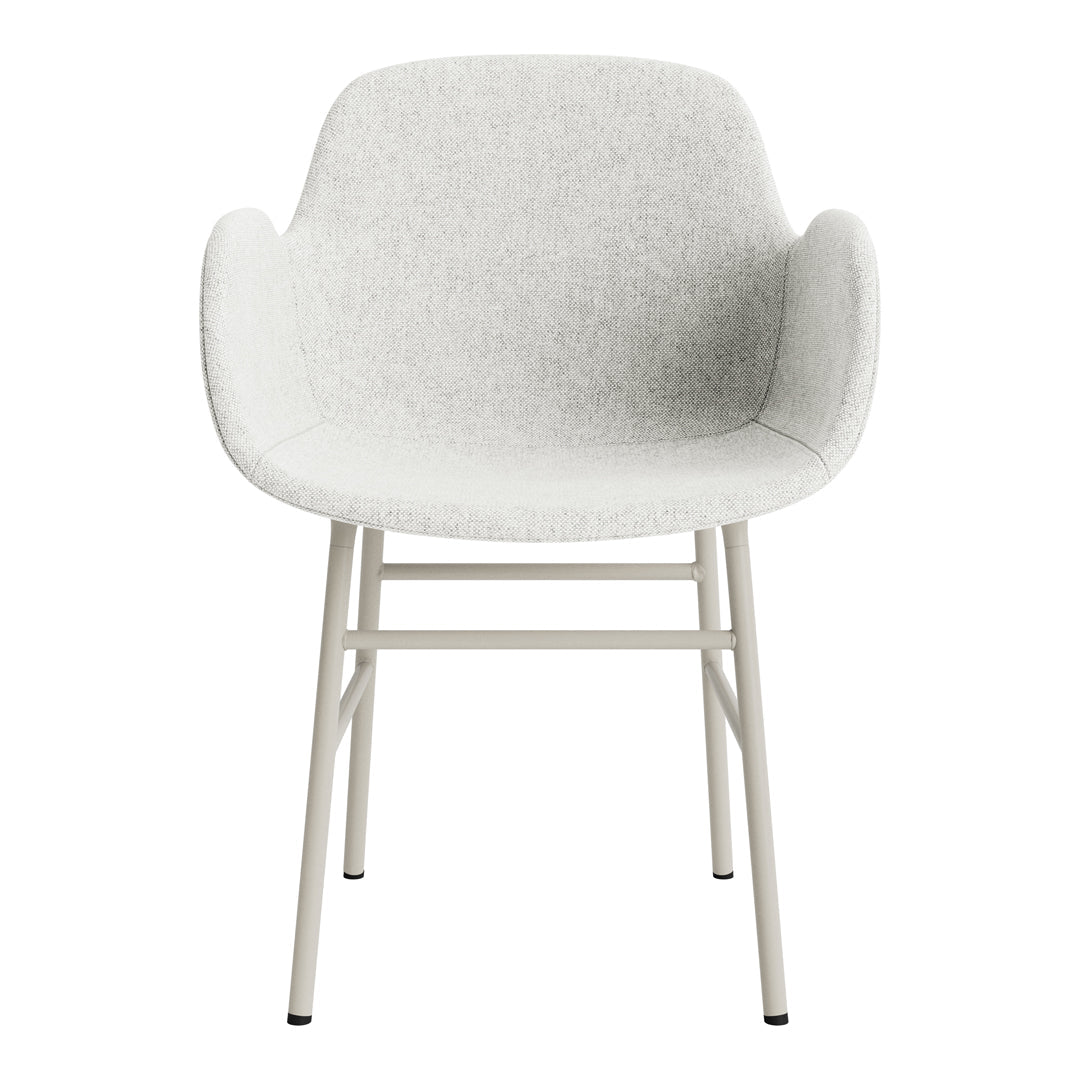 Modern Form Armchair with Sturdy Metal Legs & Soft Upholstery - Perfect for Living Room, Office, or Reading Nook