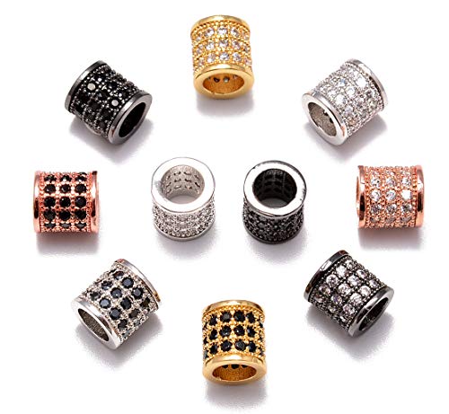 10 pcs Mixed Color Tube Beads (8x8mm)
