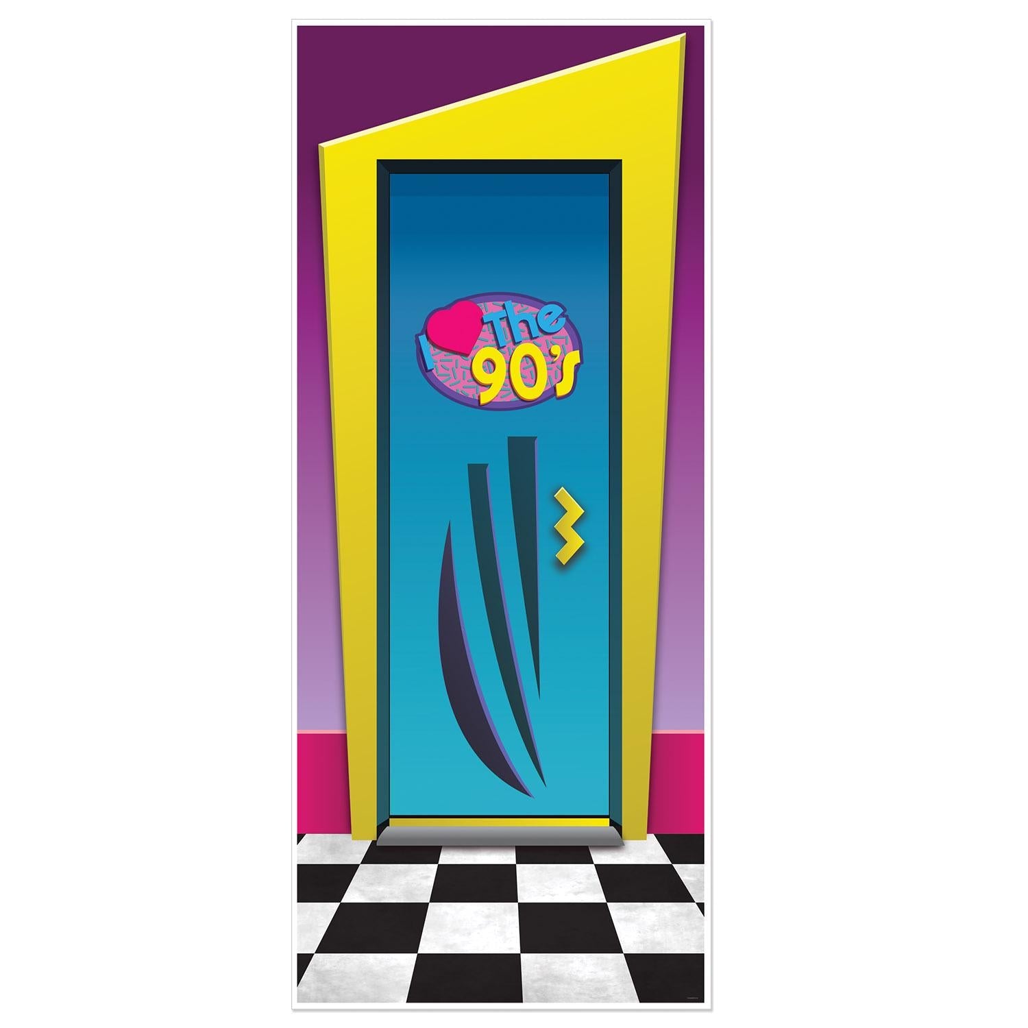 12 Pack Beistle I Love The 90's Party Door Cover - Retro 90s Theme Party Decorations for Birthday, Graduation & Halloween - Perfect for Home, School & Office Decor