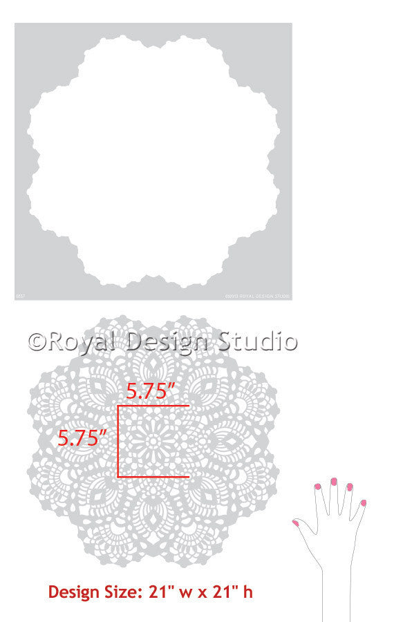 Victoria Lace Doily Stencil - Vintage Floral Pattern Template for DIY Crafts, Scrapbooking & Home Decor | Perfect for Wedding Invitations, Table Settings & Wall Art