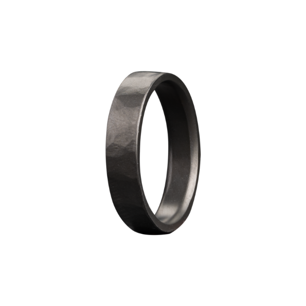 Alternative Metal Band - Flat Profile Hand Forged Finish Bracelet for Men | Gothic Punk Rock Jewelry for Concerts & Everyday Wear
