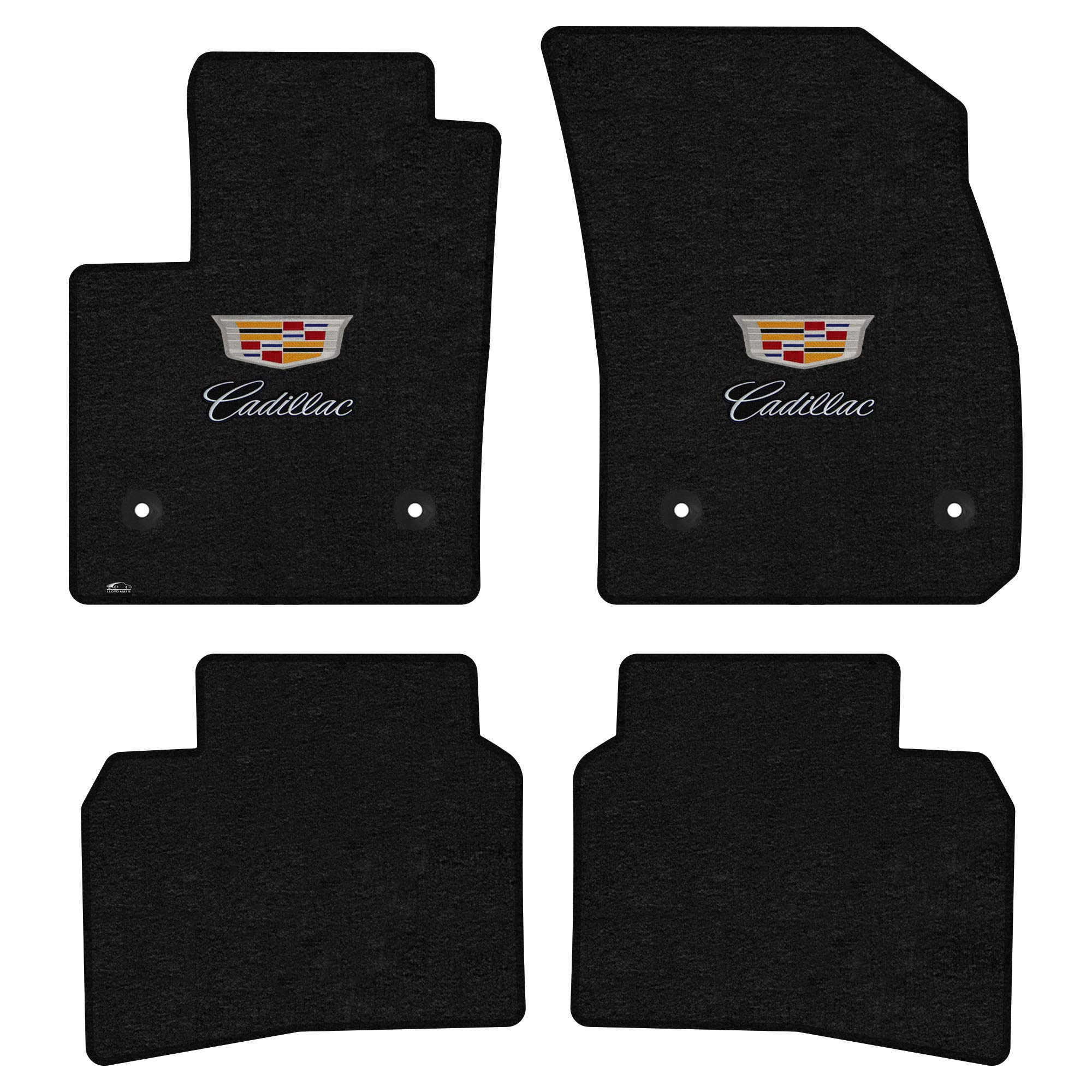 Premium Custom-Fit Carpeted Floor Mats for Cadillac XT4 2019-2024 - Luxury Car Floor Liners with Cadillac Logo & Crest (4-Piece Set, Charcoal) | Perfect for All-Weather Protection & Enhanced Interior Style