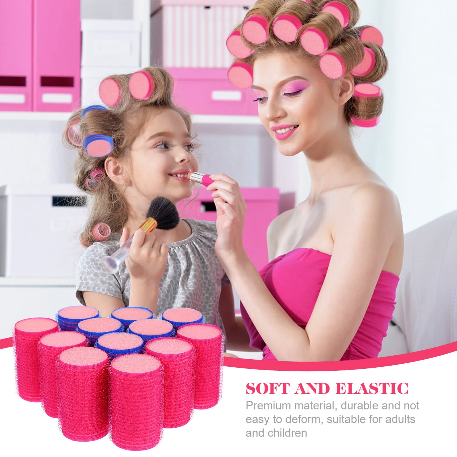 FOMIYES 12pcs Sponge Hair Rollers for Short, Medium & Long Hair - Soft Overnight Curling Rollers for Bangs & Sleep Styling - Perfect for Natural Waves, Beach Curls & Voluminous Hairstyles