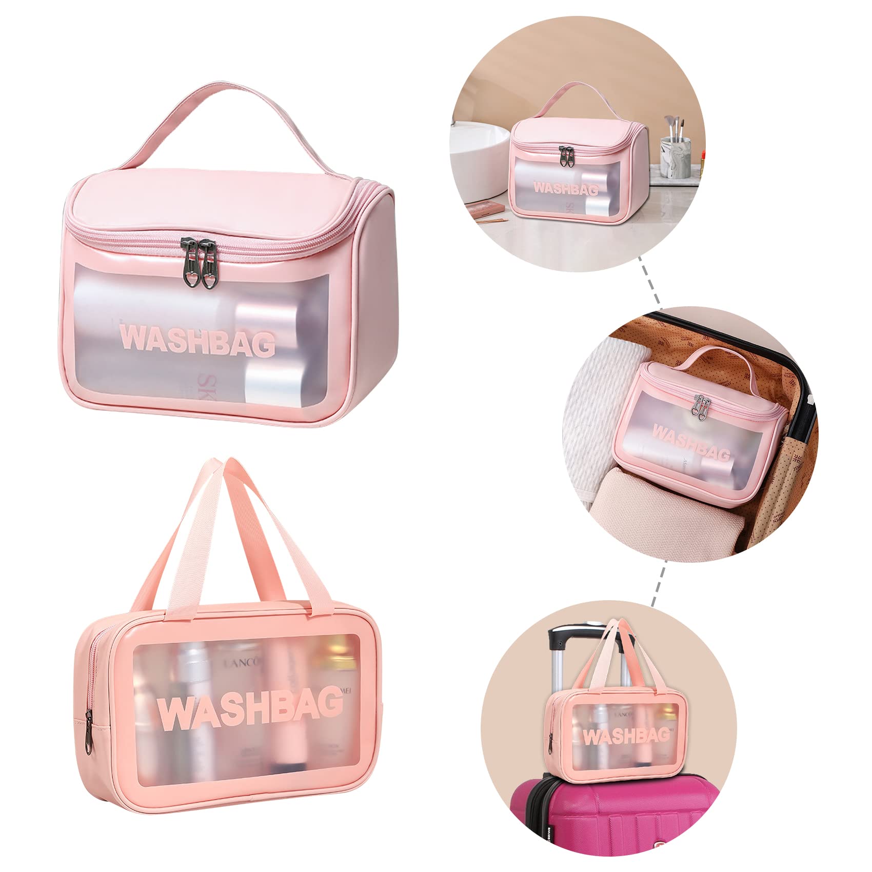 Waterproof Travel Toiletry Bag for Women & Men - Portable Makeup Organizer with Hanging Hook, Perfect for Vacation, Gym, Camping & Business Trips (Black)