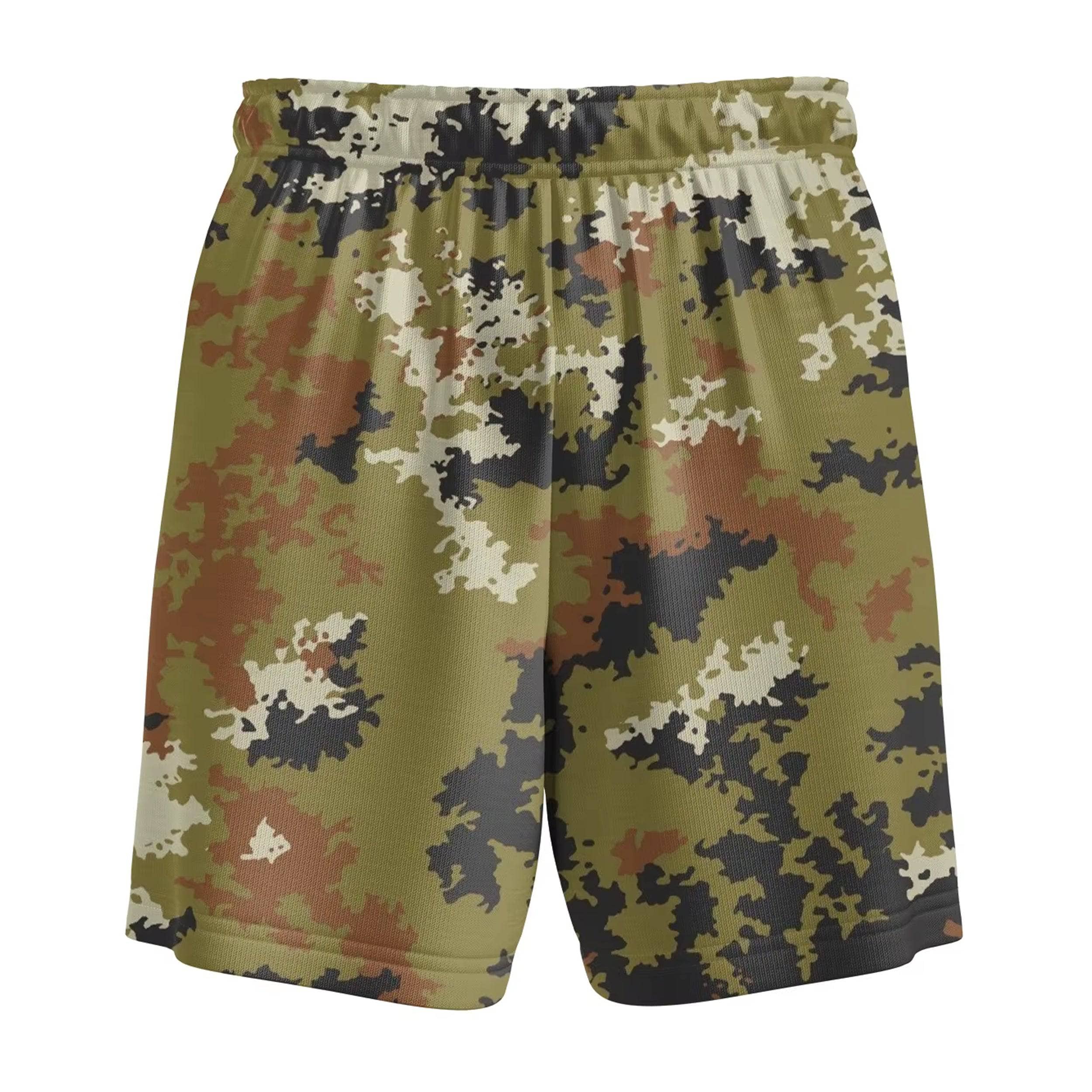 Brushstroke Frontline Kids Camo Sweat Shorts - Boys' Comfortable Camouflage Athletic Shorts for Outdoor Play & Sports Activities