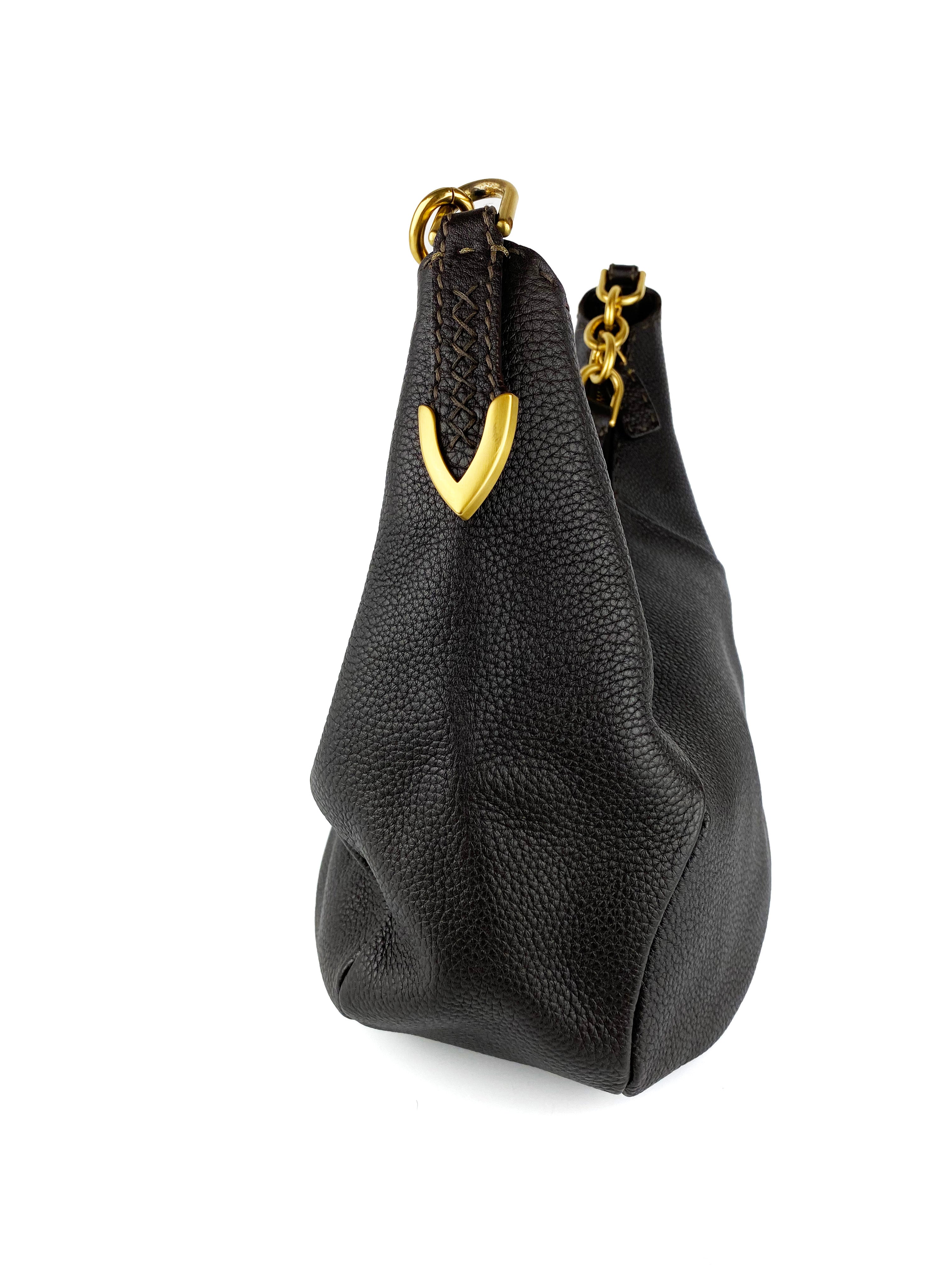 Fendi Roman Leather Brown Handbag for Women - Luxury Designer Crossbody Purse with Gold Hardware, Perfect for Date Night, Office & Travel Accessories
