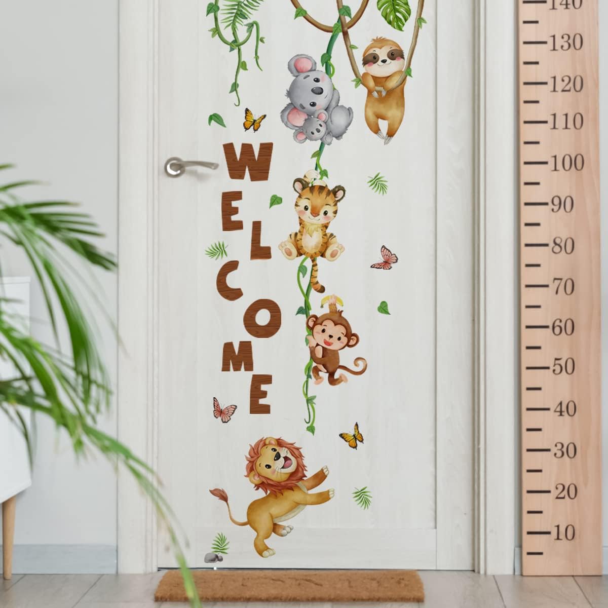 Watercolor Jungle Animal Wall Decals - Lion, Monkey, Koala Stickers for Nursery, Playroom, Bedroom & Classroom Decor | Perfect for Kids' Rooms, Kindergarten & Home Wall Art