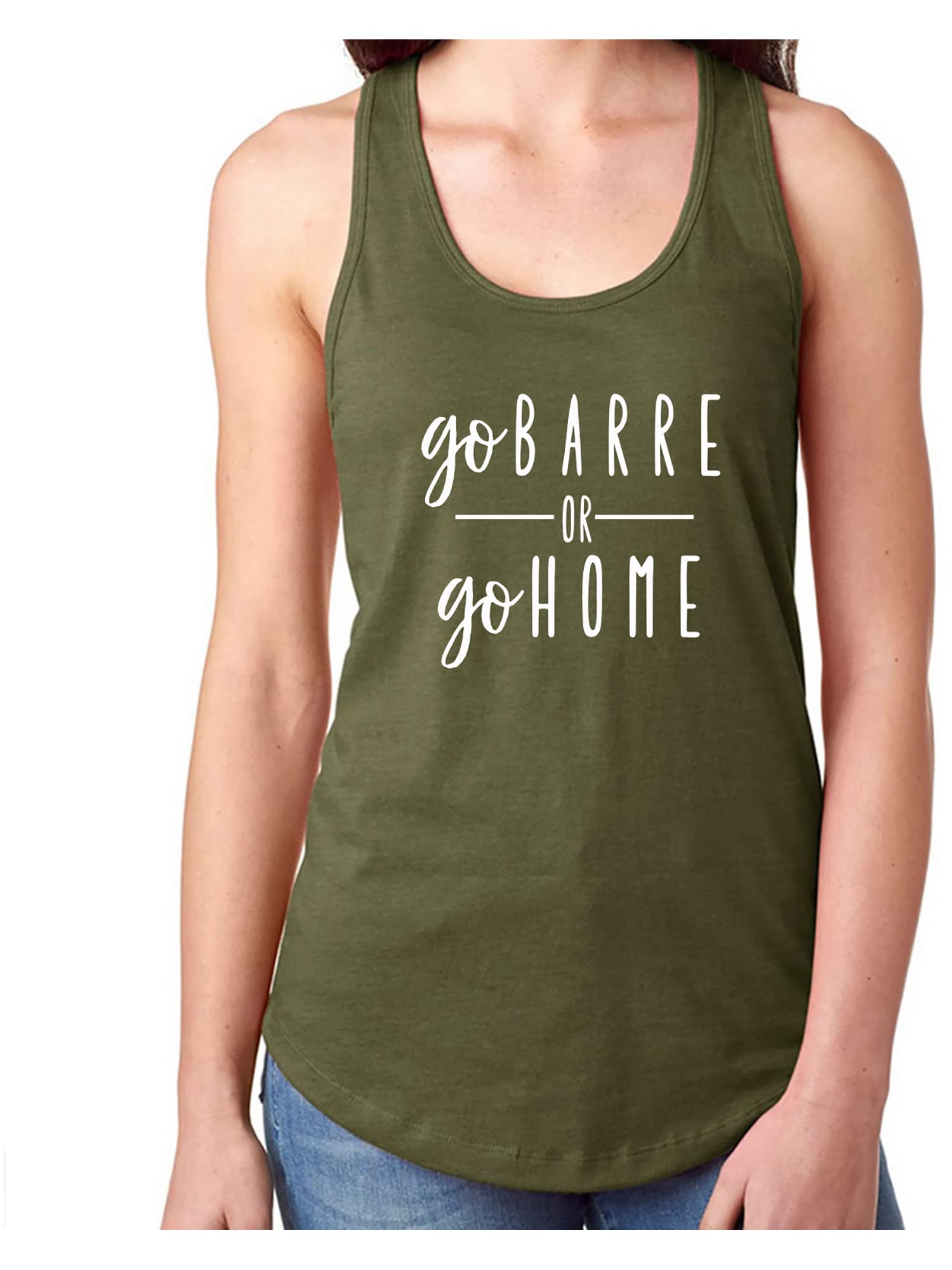 Zerogravitee Go Barre or Go Home Racerback Tank - Women's Workout Top for Yoga, Pilates & Barre Class | Breathable & Comfortable Fitness Apparel