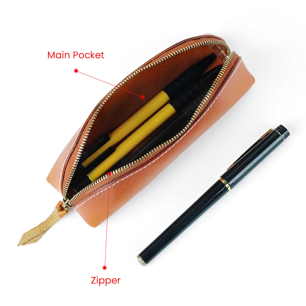 Handmade Unisex Leather Glasses Case & Pen Holder - Premium Eyewear and Writing Accessories Organizer for Travel, Office, and Daily Use