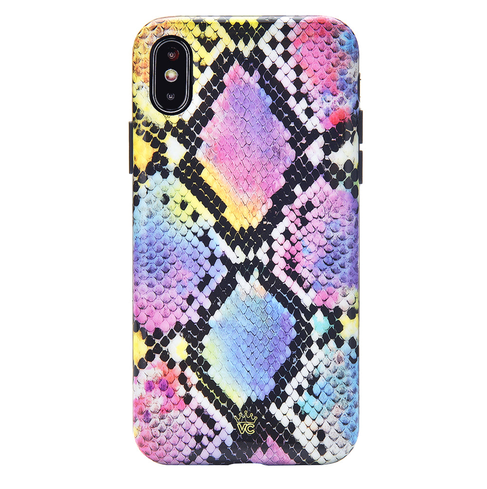 Neon Snakeskin iPhone Case - Trendy Protective Cover for iPhone 13/14/15 Pro Max - Durable Slim Fit Shockproof Phone Case - Perfect for Nightlife, Concerts & Fashion Statements