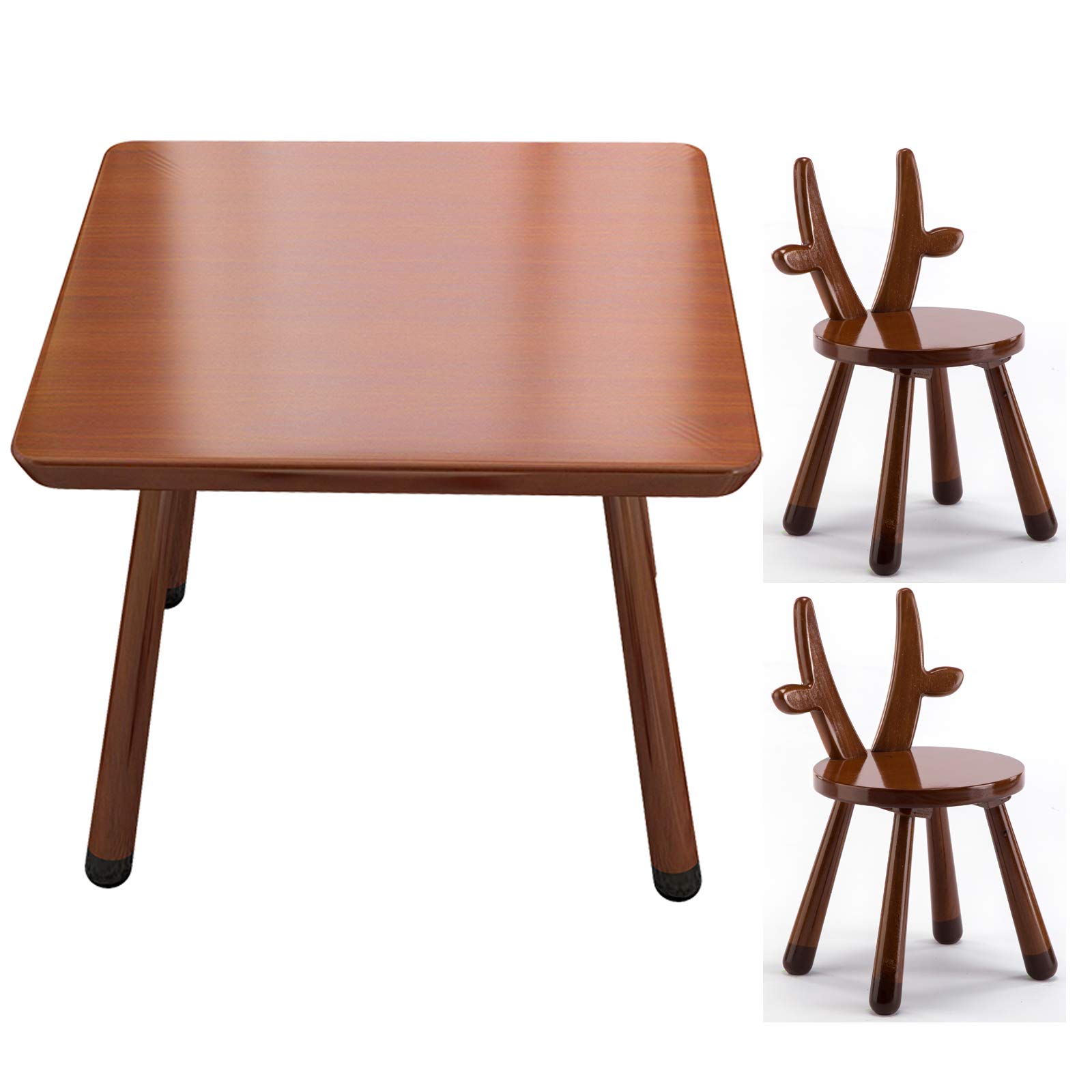 Kids Wooden Study Desk and Chair Set - Adjustable Children's Learning Table with Storage, 2 Chairs for Home Classroom - Perfect for Reading, Writing, Painting & Playtime Activities