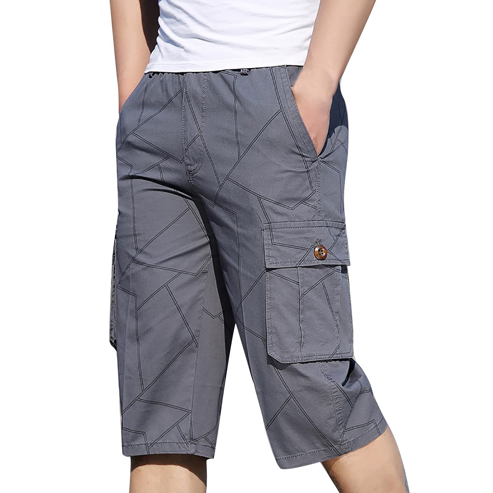 Men's Gym Workout Shorts - Breathable Summer Fitness Shorts with Pockets for Bodybuilding, Running & Construction Work | Casual Athletic Wear for Active Lifestyles