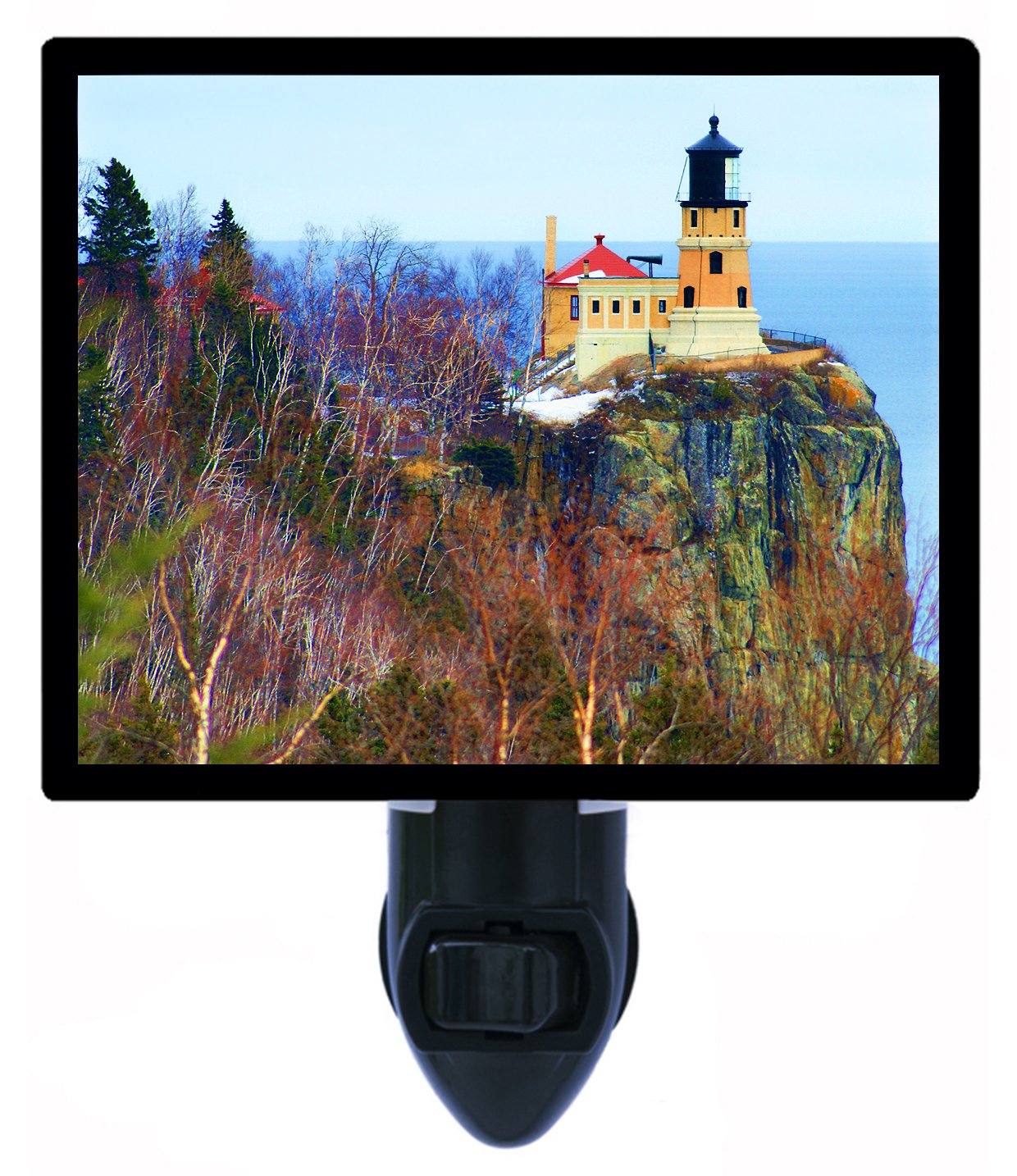 Split Rock Lighthouse LED Night Light - Energy Efficient Dimmable Nightlight for Kids & Adults - Perfect for Bedrooms, Nurseries, Hallways, and Bathrooms