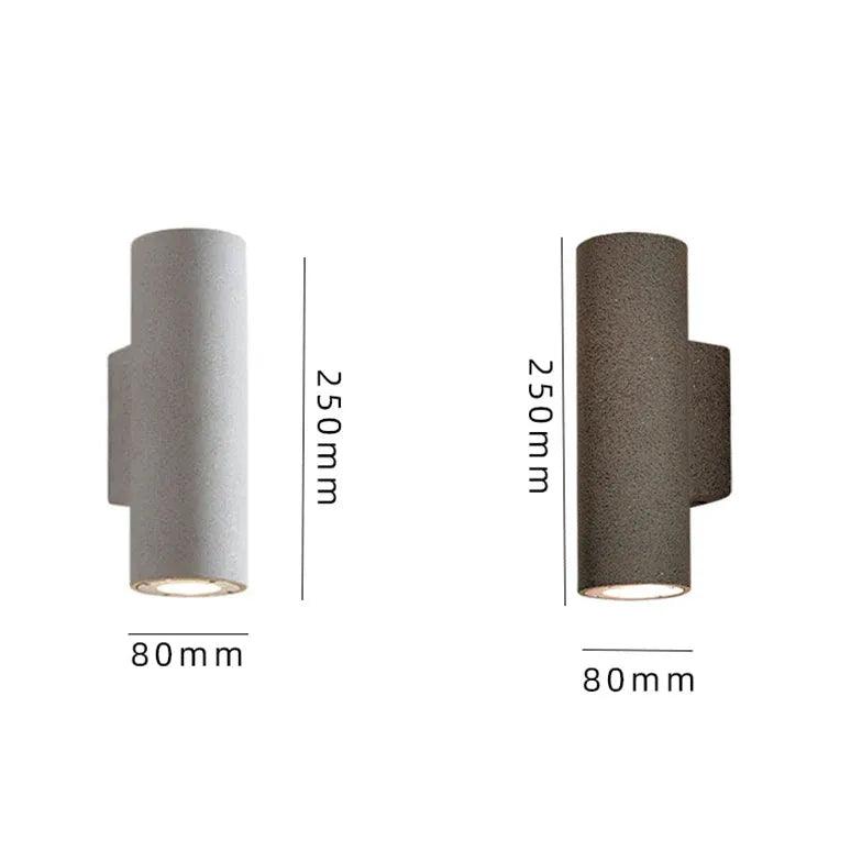 Textured Cylinder Outdoor Wall Lights - Up and Down Lighting for Patio, Garden, and Exterior Decor | Weatherproof & Modern Design