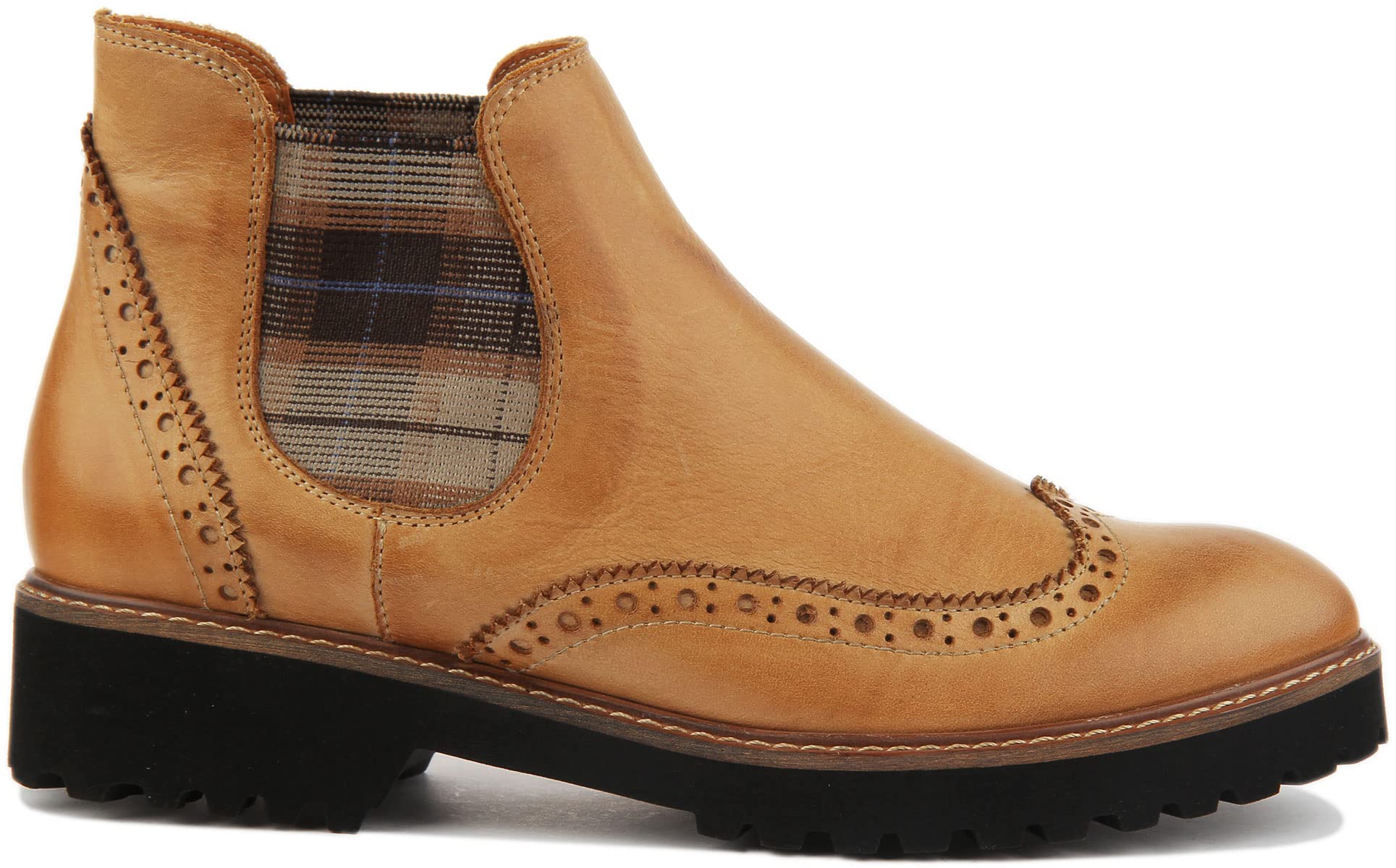 Justin Reece Harriet Women's Leather Ankle Boots - Beige/Tan (UK 7) | Comfortable & Stylish Fall Booties for Work, Casual Outfits & Date Nights