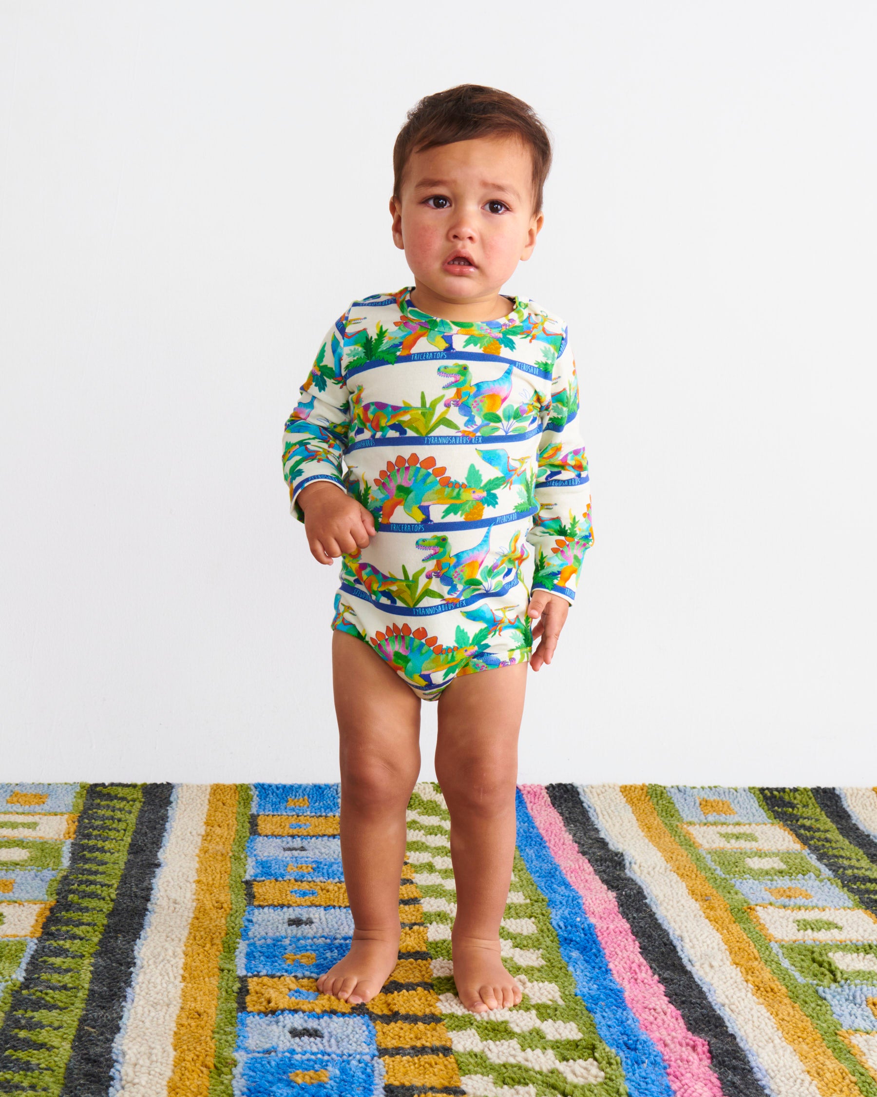 Dino Safari Organic Cotton Long Sleeve Baby Romper Jumpsuit - Soft & Comfortable Outfit for Boys & Girls - Perfect for Playtime, Outdoor Adventures & Photo Shoots
